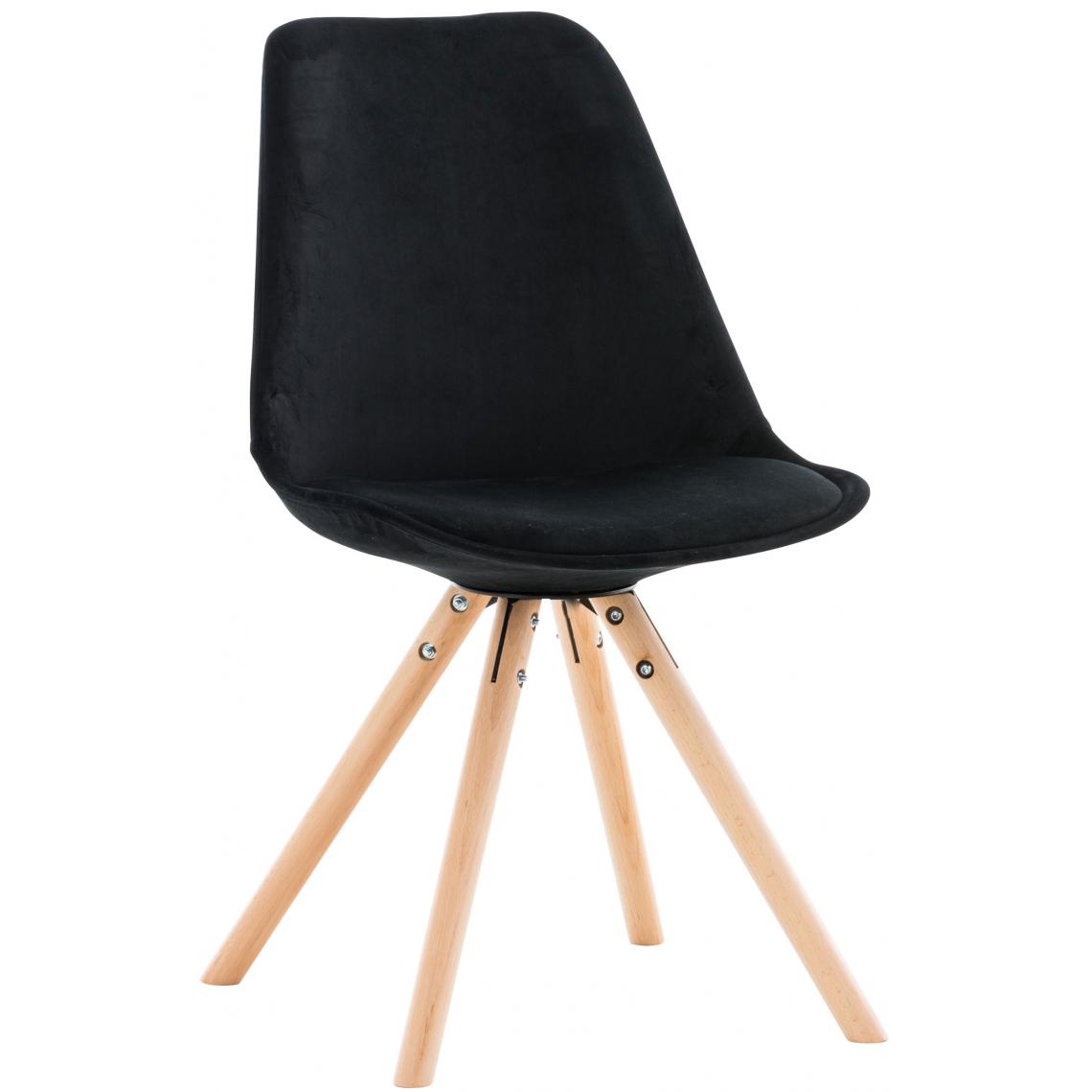 Icaverne - Splendide Chaise ronde en velours famille Manille naturel couleur noir - Chaises