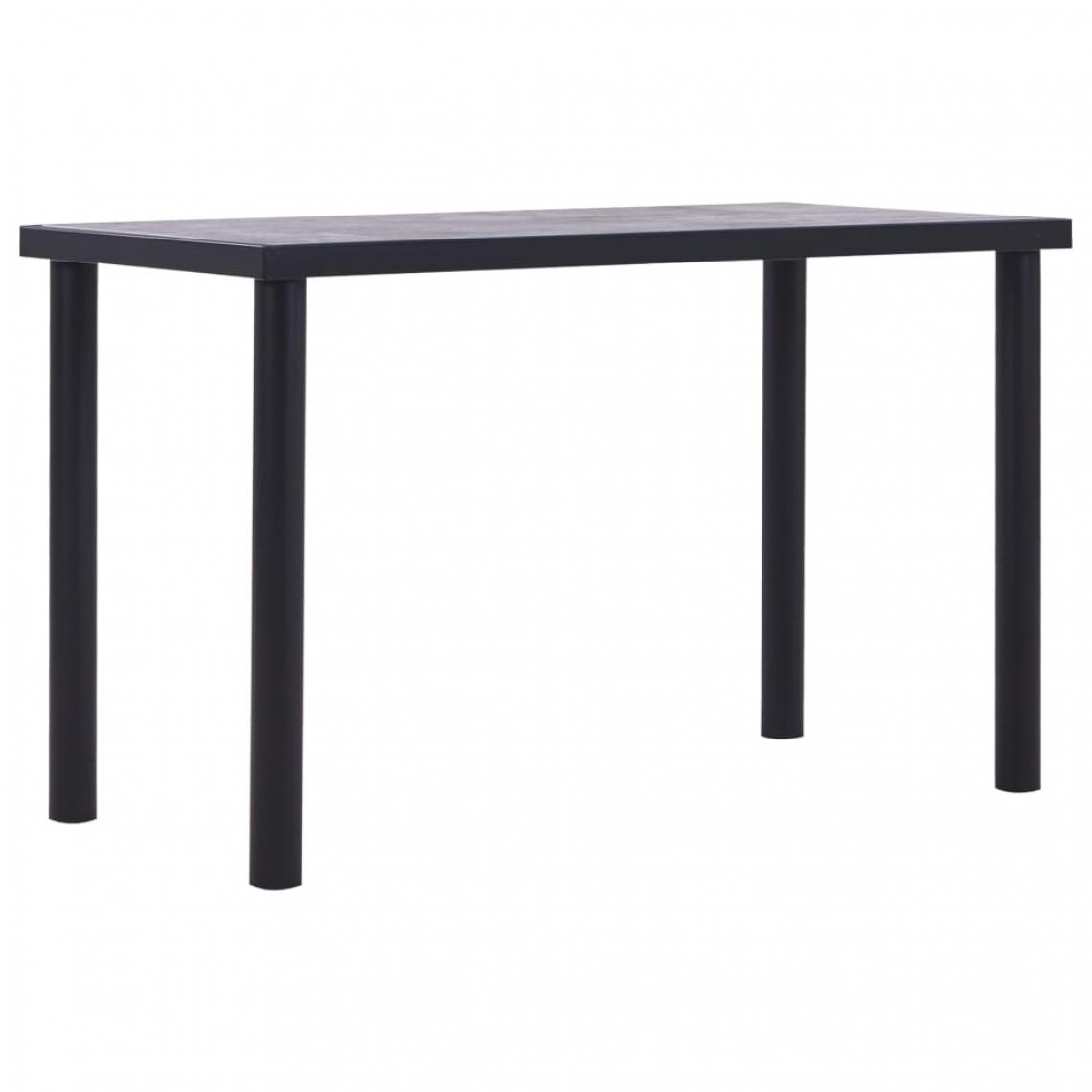 Chunhelife - Table de salle à manger Noir et gris béton 120x60x75 cm MDF - Tables à manger
