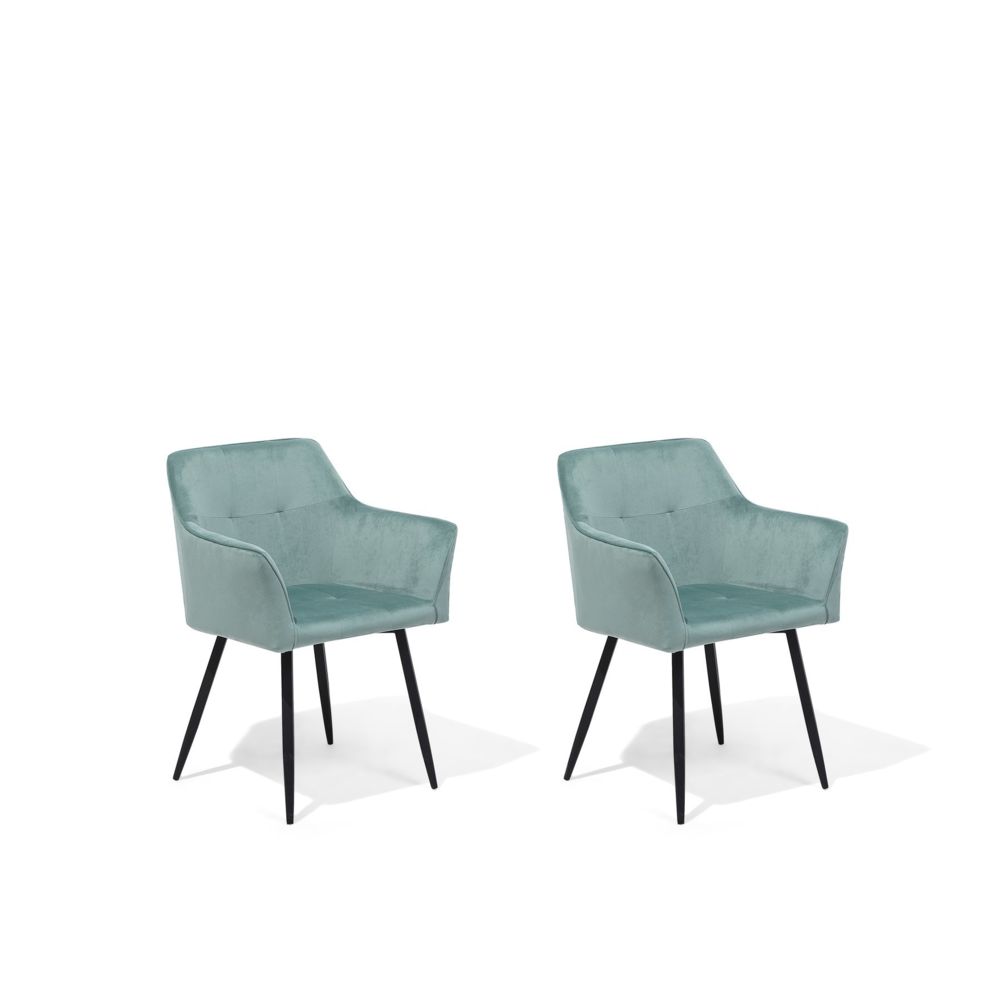 Beliani - Beliani Lot de 2 chaises en velours vert menthe JASMIN - menthe - Chaises