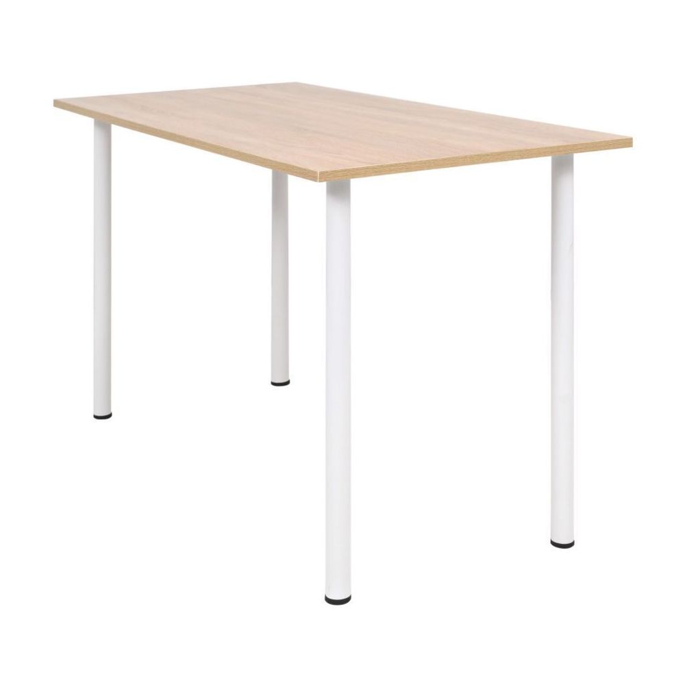 Helloshop26 - Table de salon salle à manger design 120 cm chêne et blanc 0902132 - Tables à manger