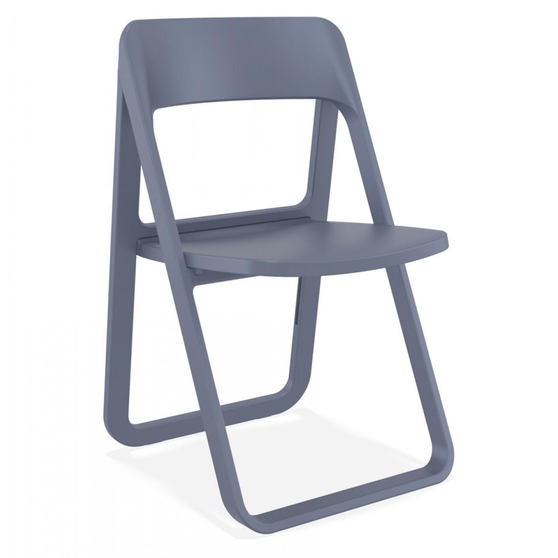 Alterego - Chaise pliable intérieur / extérieur 'SLAG' en matière plastique gris foncé - Chaises