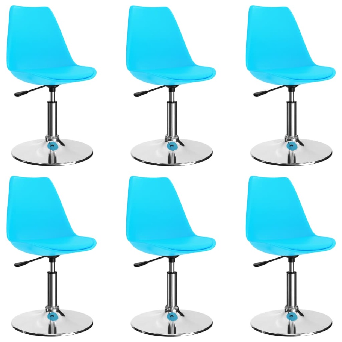 Chunhelife - Chunhelife Chaises de salle à manger pivotantes 6 pcs Bleu Similicuir - Chaises