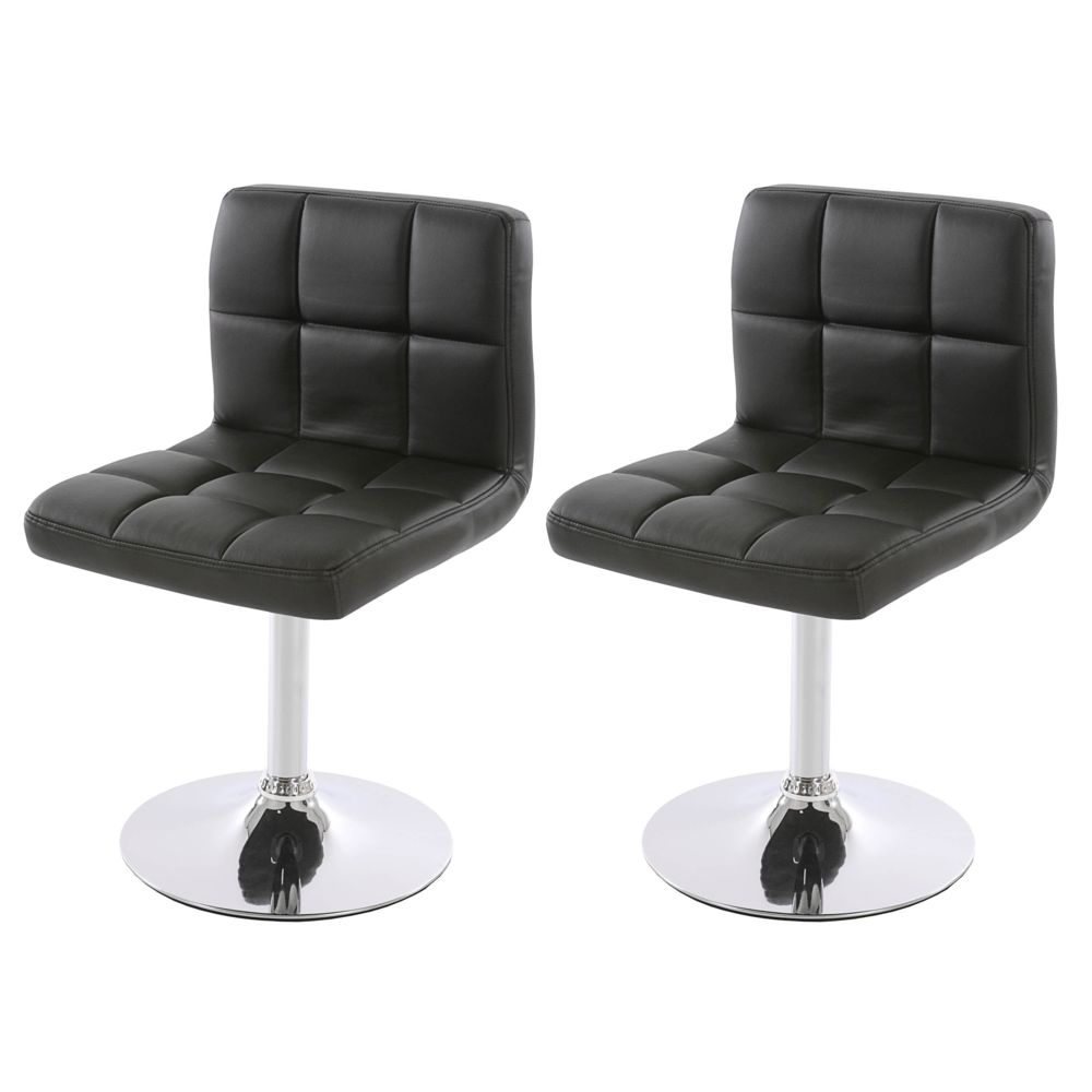 Mendler - Lot de 2 chaises de salle à manger Kavala, pivotante, similicuir, noir - Chaises