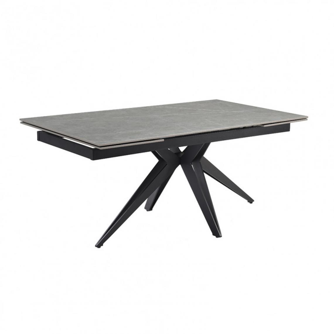 Meubletmoi - Table extensible 160/240 cm céramique gris marbré pied étoile - ARIZONA 06 - Tables à manger