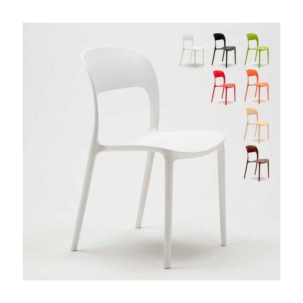 Ahd Amazing Home Design - Lot de 24 Chaises pour restaurant et bar en polypropylène, Couleur: Blanc - Chaises