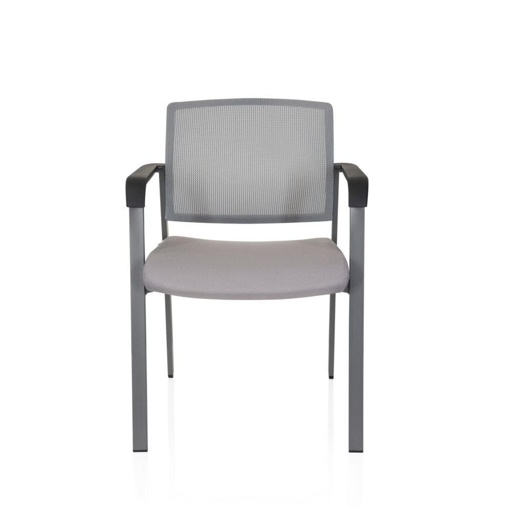 Hjh Office - Chaise visiteur / chaise de conférence MEET réseau / tissu noir / gris hjh OFFICE - Chaises