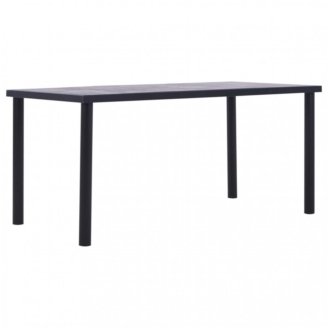 Chunhelife - Table de salle à manger Noir et gris béton 160x80x75 cm MDF - Tables à manger