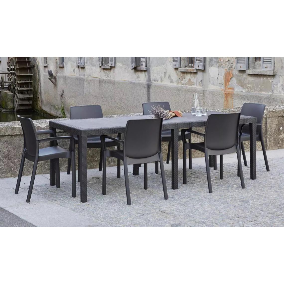 Alter - Table d'extérieur rectangulaire extensible, Made in Italy, couleur anthracite, Dimensions 150 x 72 x 90 cm (extensible jusqu'à 220 cm) - Tables à manger