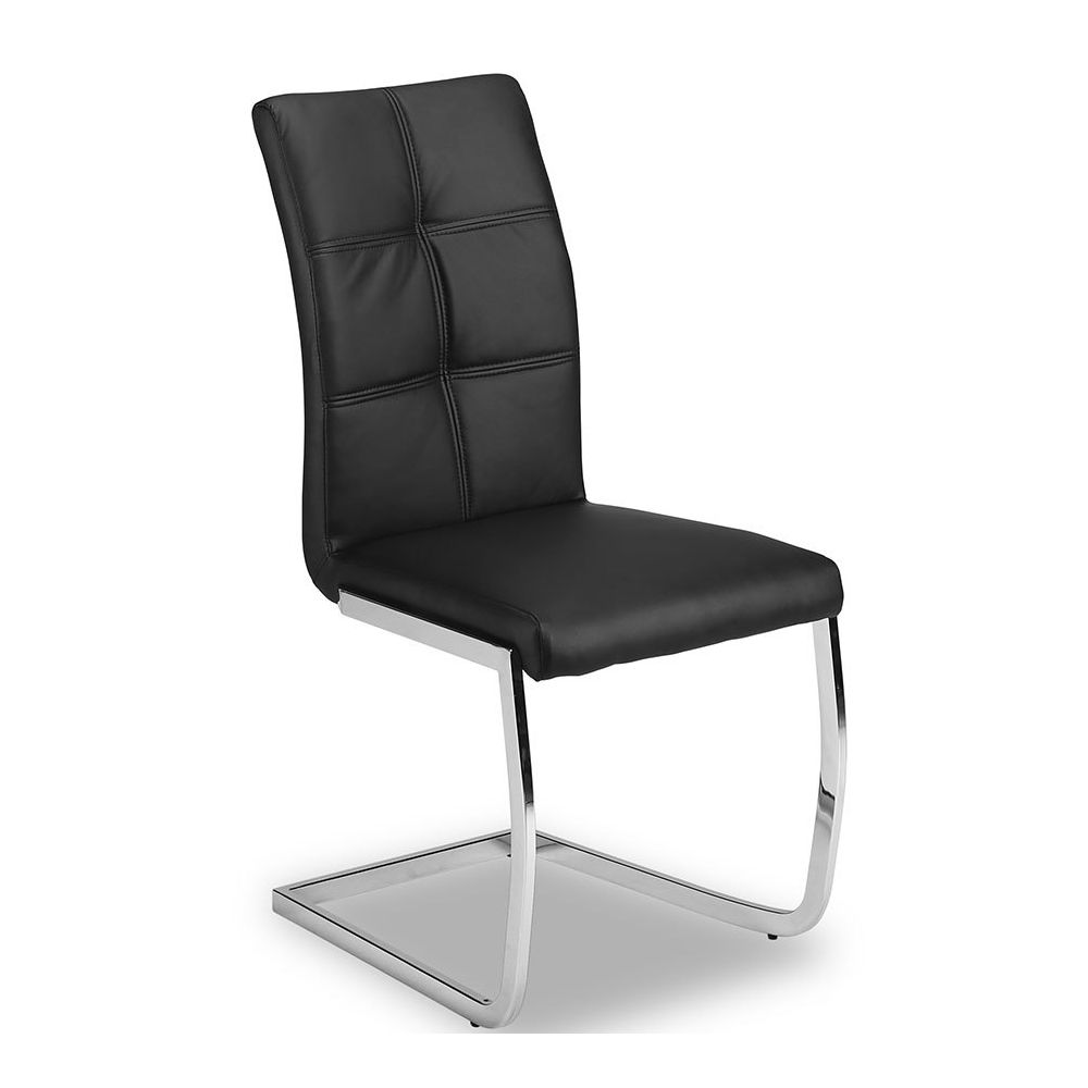 Happymobili - Chaise de salle à manger design en PU et pieds chromés MONTEBELLO (lot de 2) - Chaises