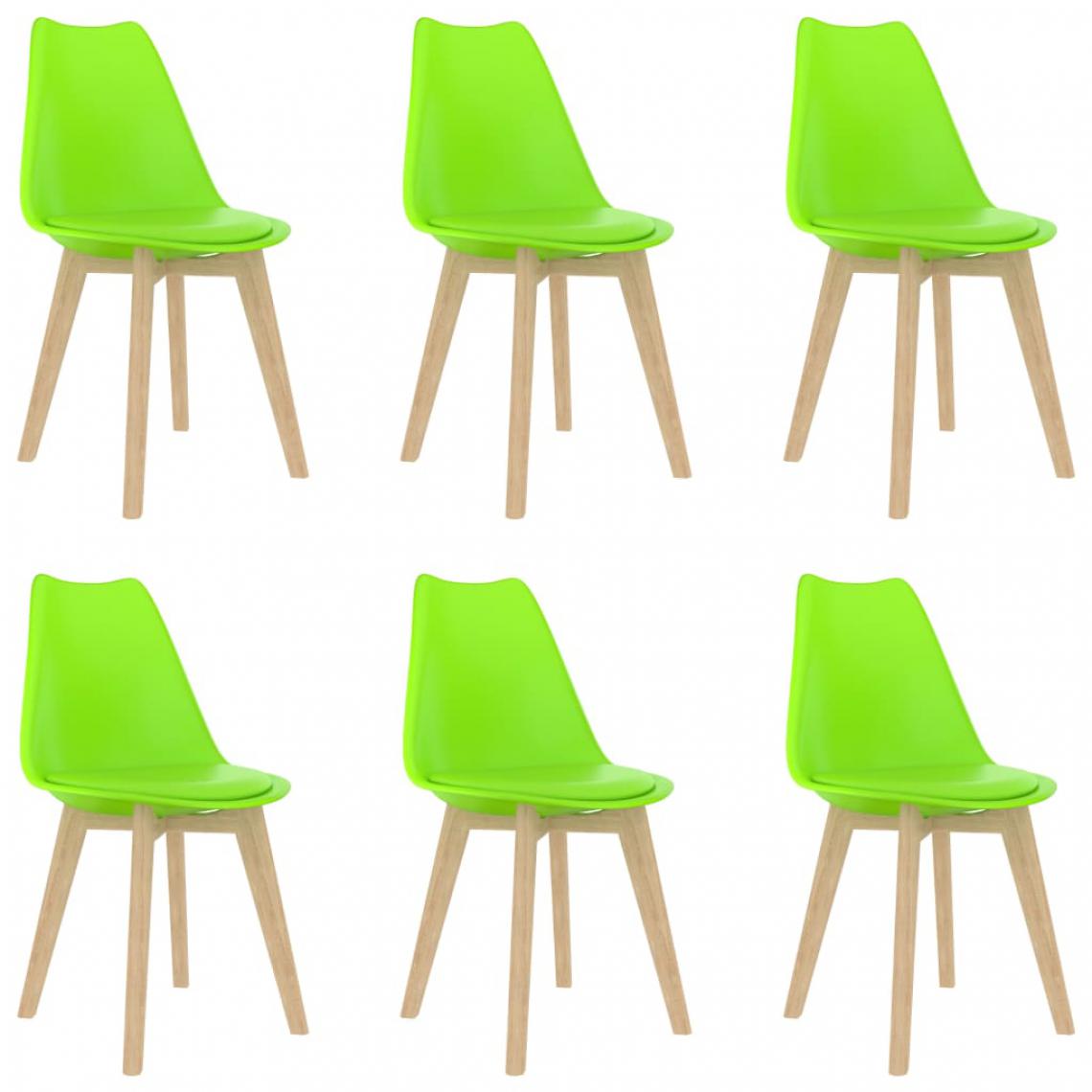 Vidaxl - vidaXL Chaises de salle à manger 6 pcs Vert Plastique - Chaises