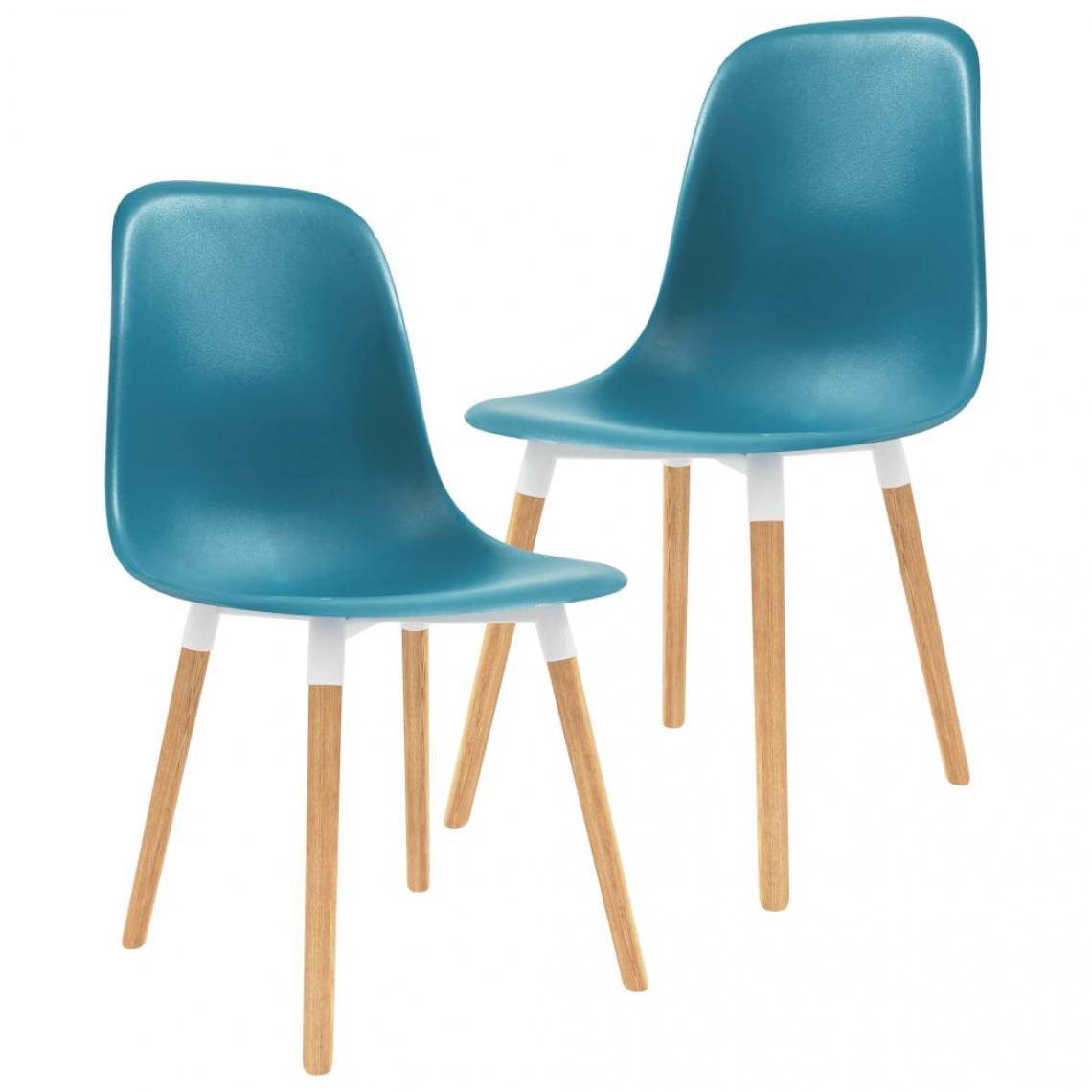 Decoshop26 - Lot de 2 chaises de salle à manger cuisine design scandinave plastique turquoise CDS021068 - Chaises