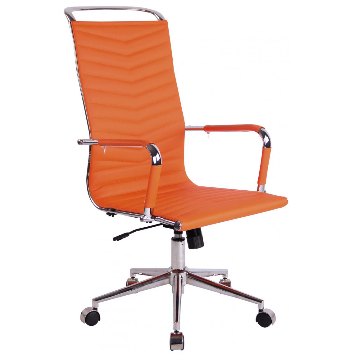 Icaverne - Magnifique Chaise de bureau Lilongwe en simili cuir couleur Orange - Chaises