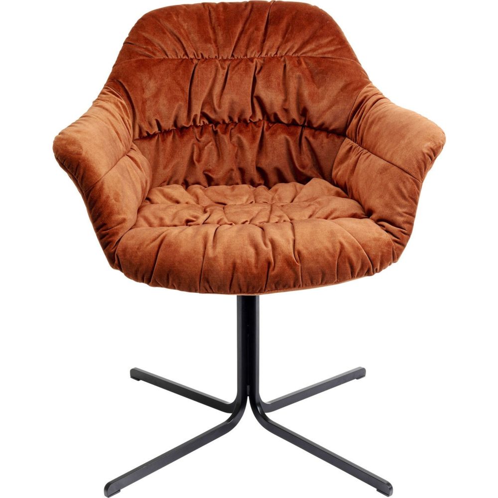 Karedesign - Chaise pivotante Colmar velours orange Kare Design - Chaises