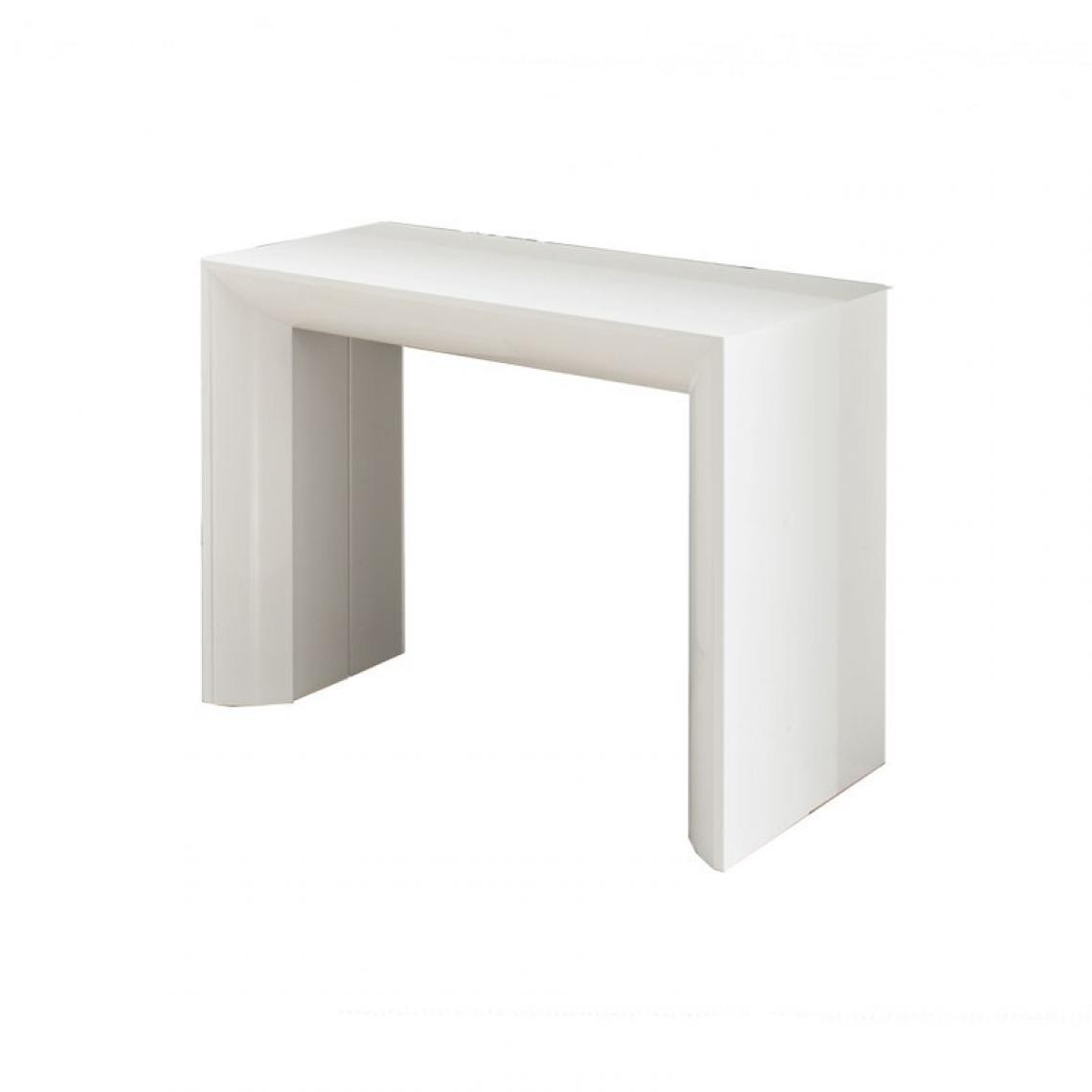 Webmarketpoint - Table console avec 5 rallonges blanc brillant 90x48 / 281xh.76 cm - Tables à manger