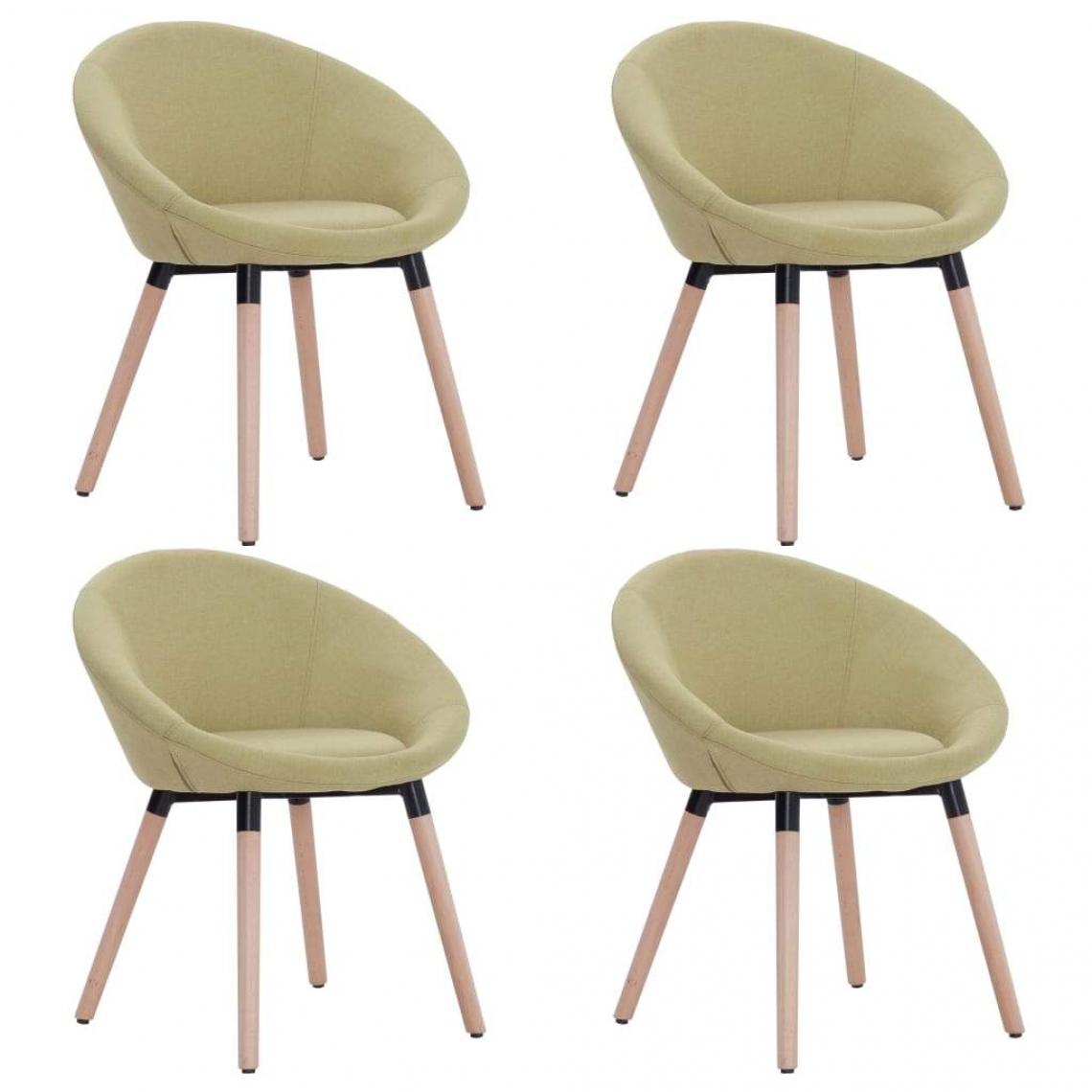 Decoshop26 - Lot de 4 chaises de salle à manger cuisine design contemporain tissu vert CDS022039 - Chaises
