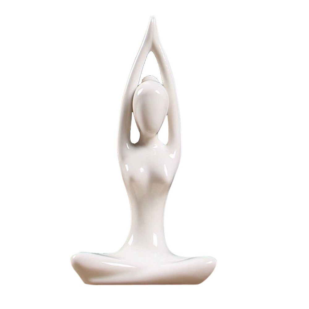 marque generique - céramique yoga figure ornement statue sculpture zen jardin maison bureau décor 01 - Objets déco