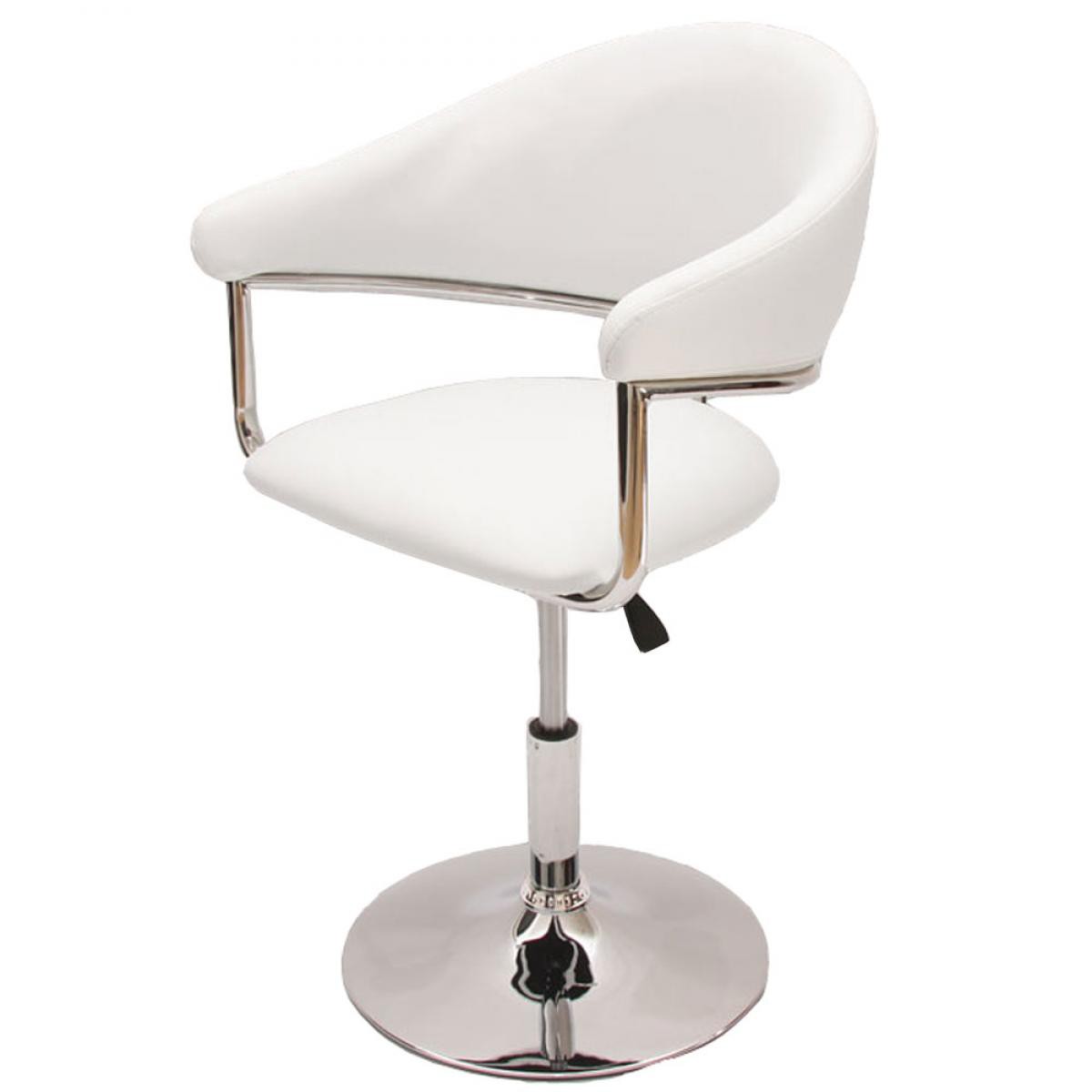 Mendler - Chaise de séjour COMO, réglable en hauteur, simili-cuir, blanc - Chaises