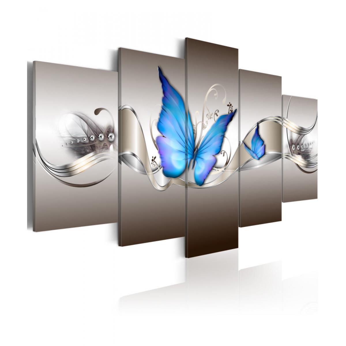 Artgeist - Tableau - Papillons bleus 200x100 - Tableaux, peintures