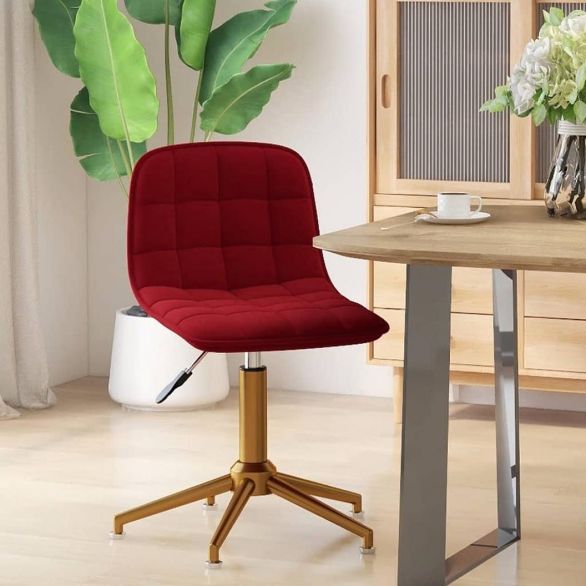 Vidaxl - vidaXL Chaise pivotante de salle à manger Rouge bordeaux Velours - Chaises