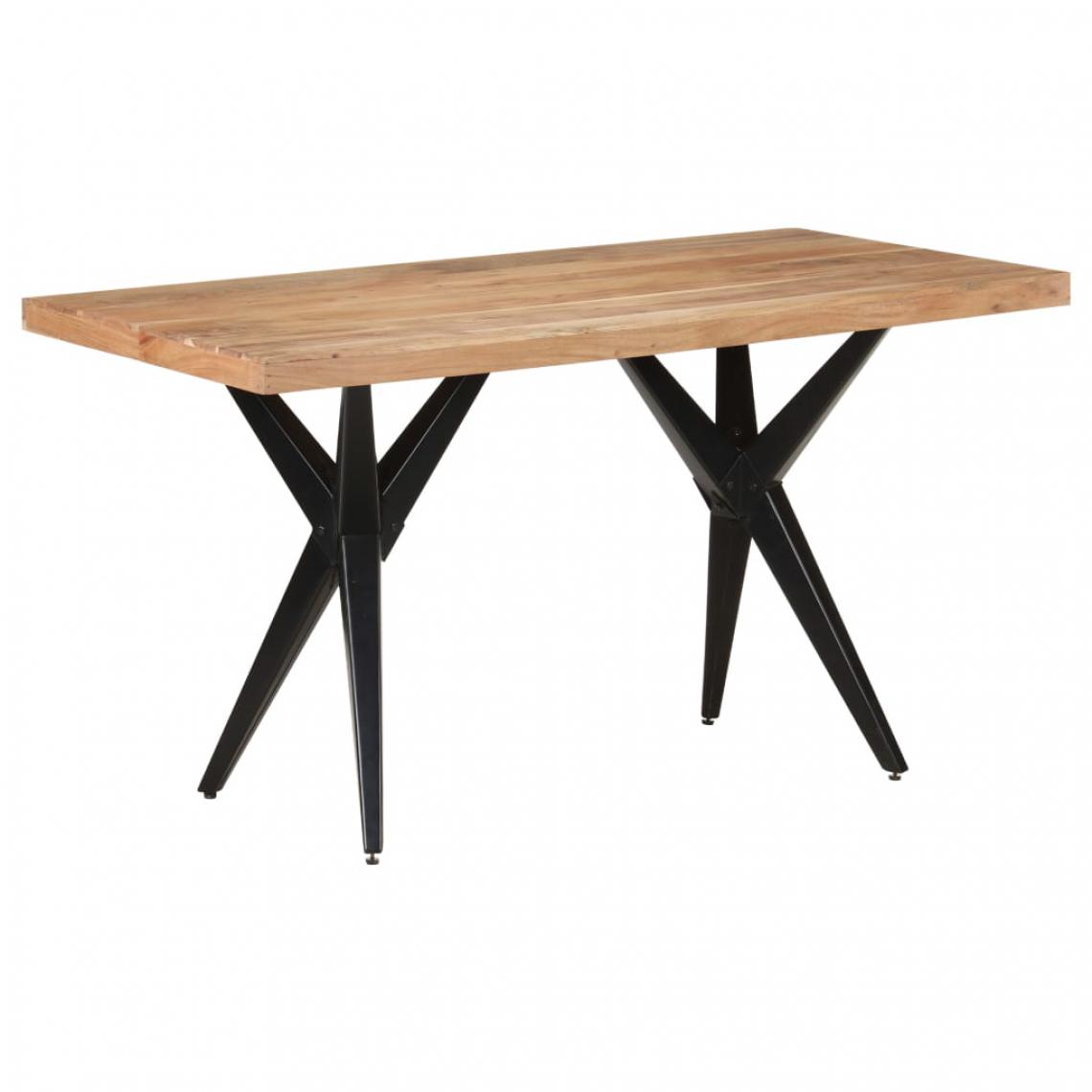 Chunhelife - Table de salle à manger 140x70x76 cm Bois d'acacia solide - Tables à manger