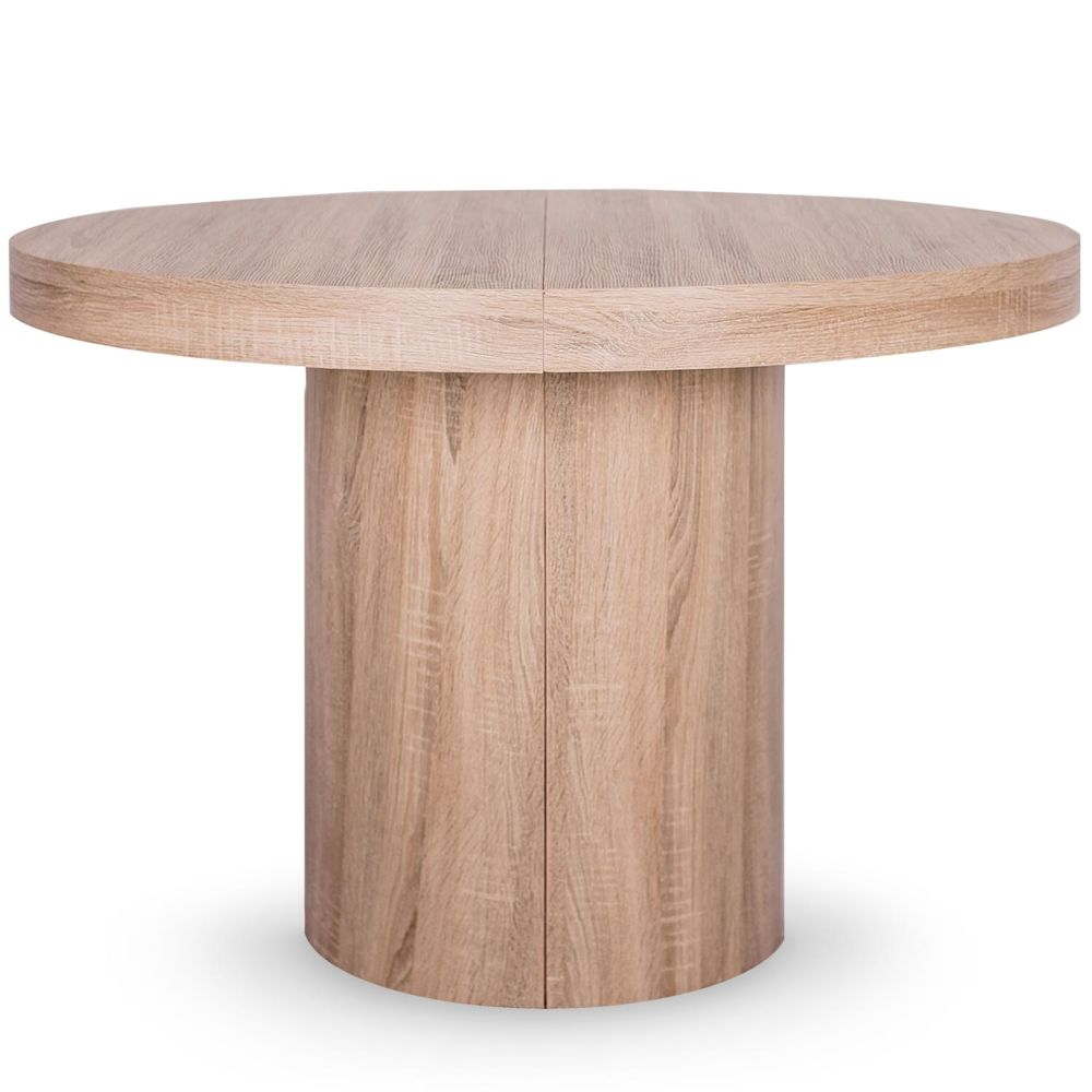 MENZZO - Table ronde extensible Suzie XL Chêne Clair - Tables à manger