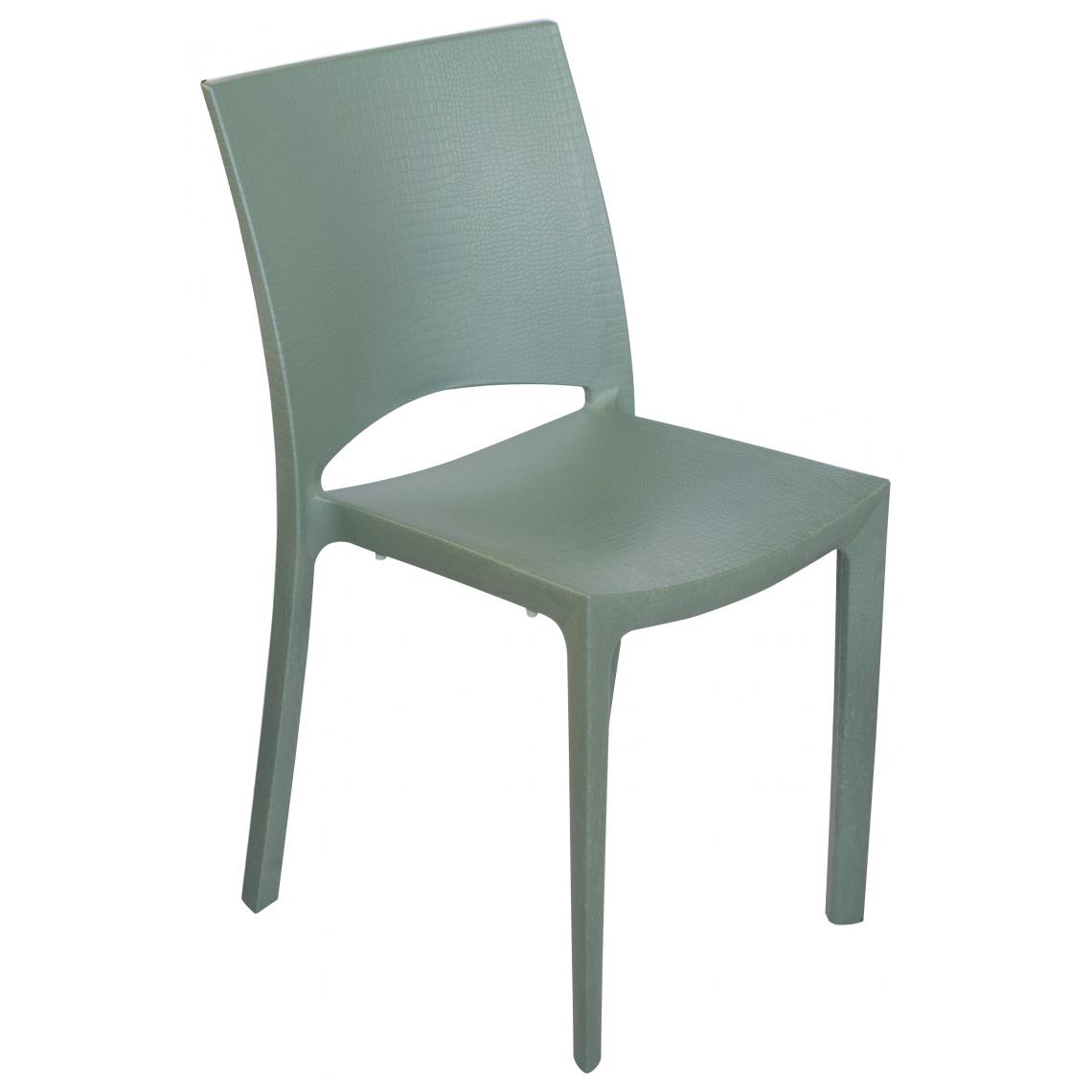 3S. x Home - Chaise Design Verte Effet Croco ARLEQUIN - Chaises