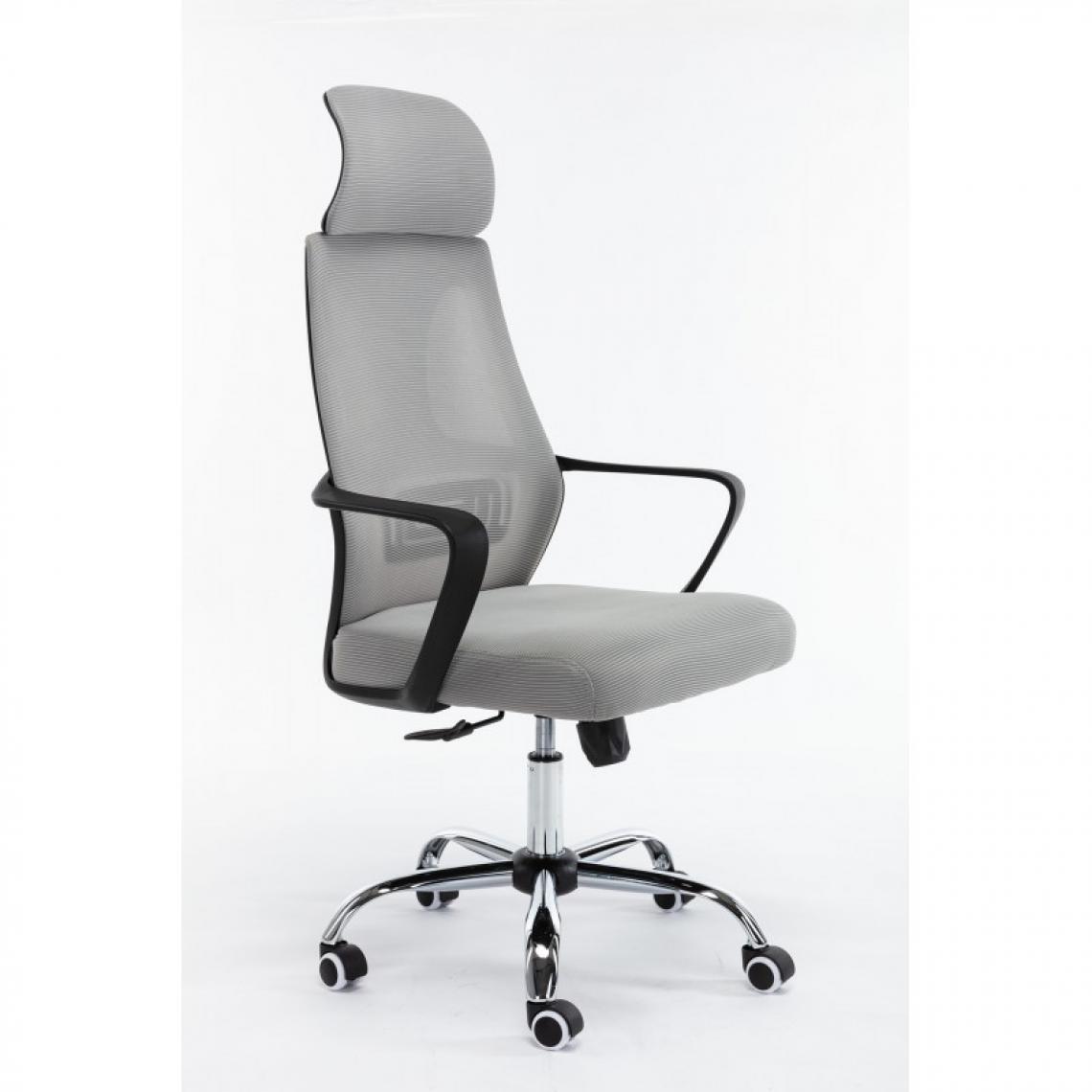 Hucoco - ELIASS - Fauteuil de bureau ergonomique - Hauteur ajustable - Avec accoudoirs - Chaise de bureau télétravail - Gris - Chaises