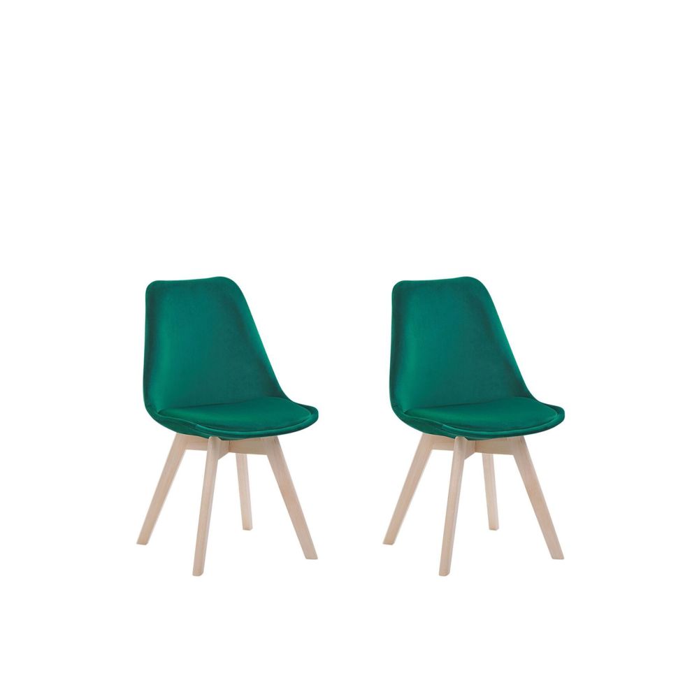 Beliani - Beliani Lot de 2 chaises en velours vert DAKOTA II - gris - Chaises