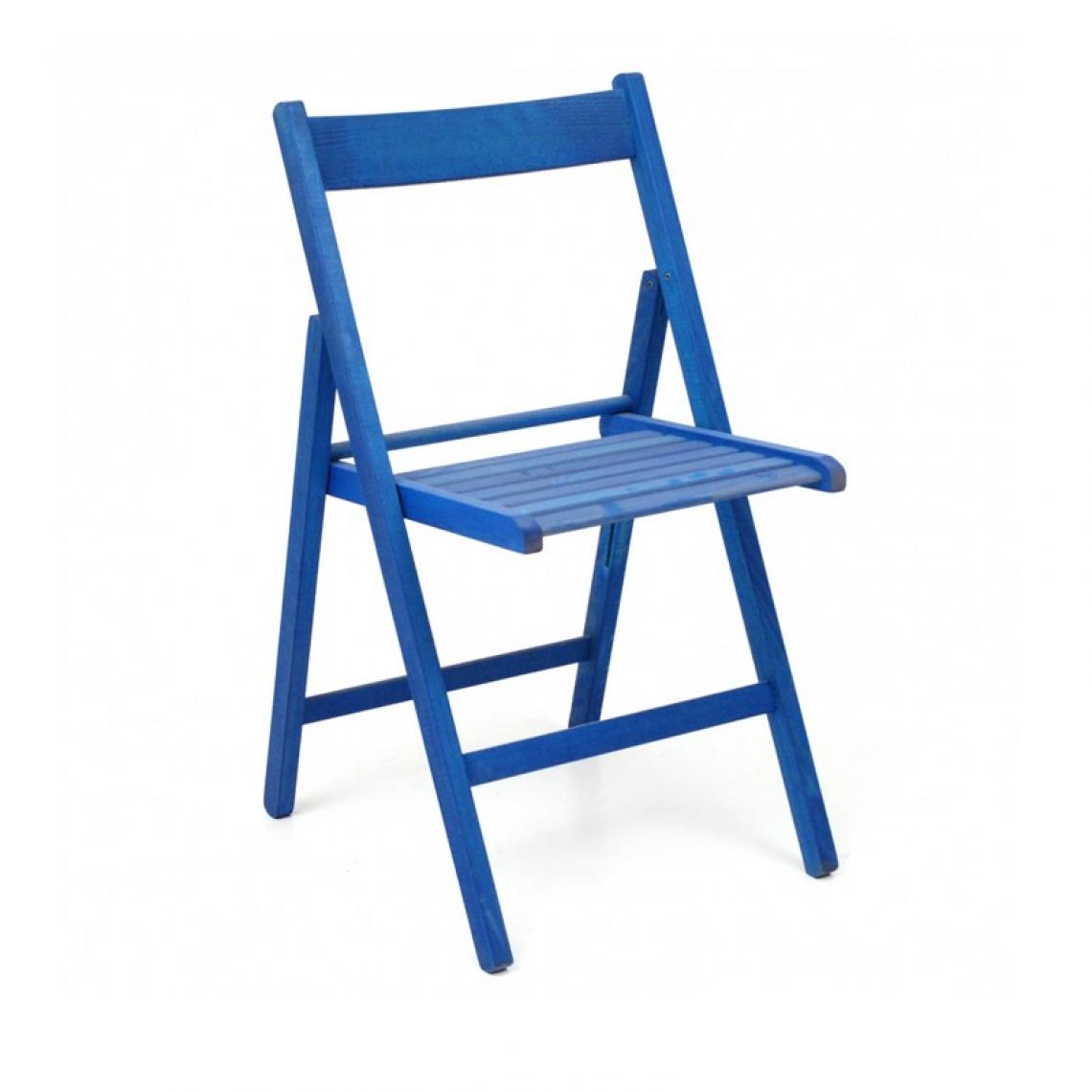 Webmarketpoint - Chaise pliante en hêtre bleu de haute qualité 43x48xh.79 cm - Chaises