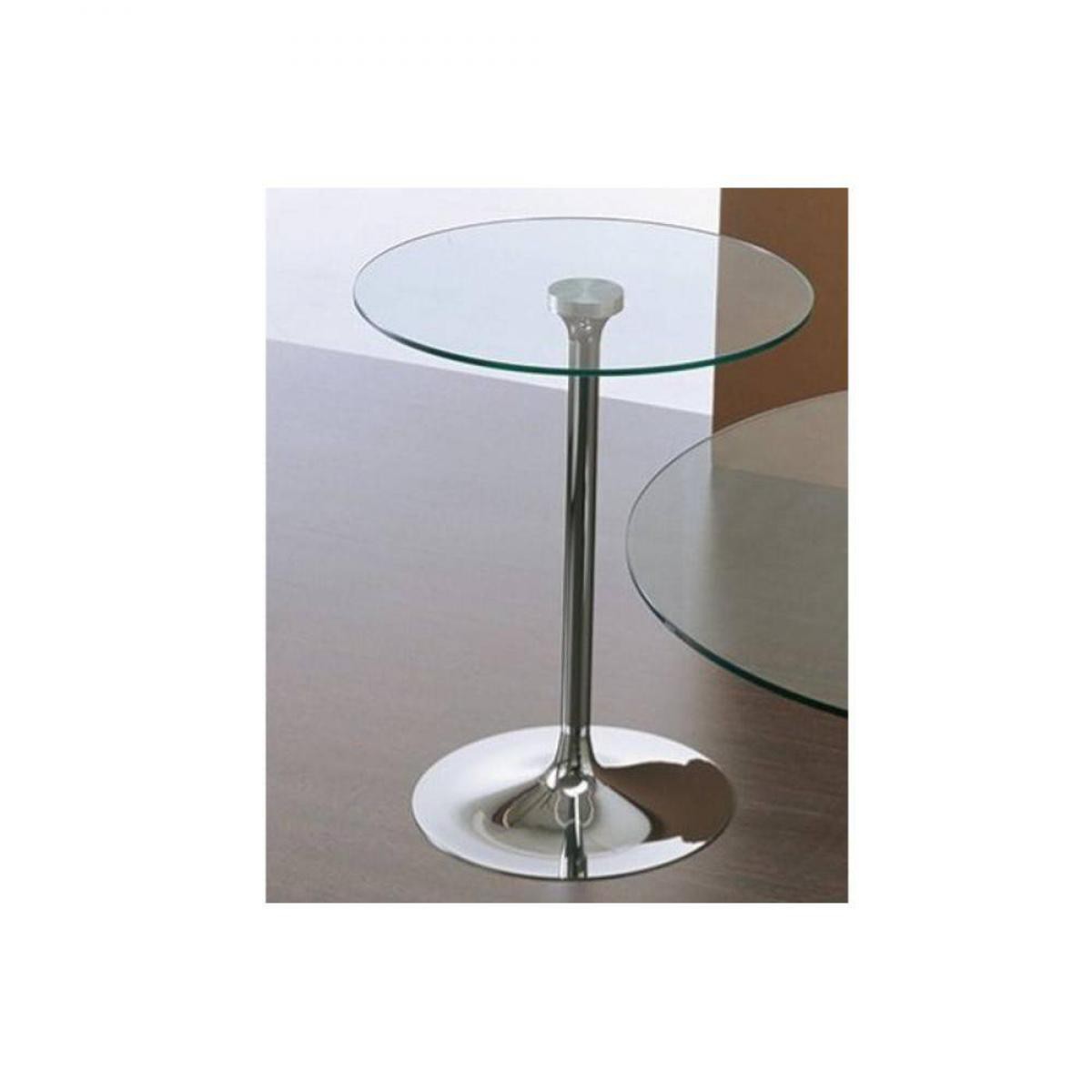 Inside 75 - Table repas ARMONY en verre et acier chromé diamètre 60 cm - Tables à manger