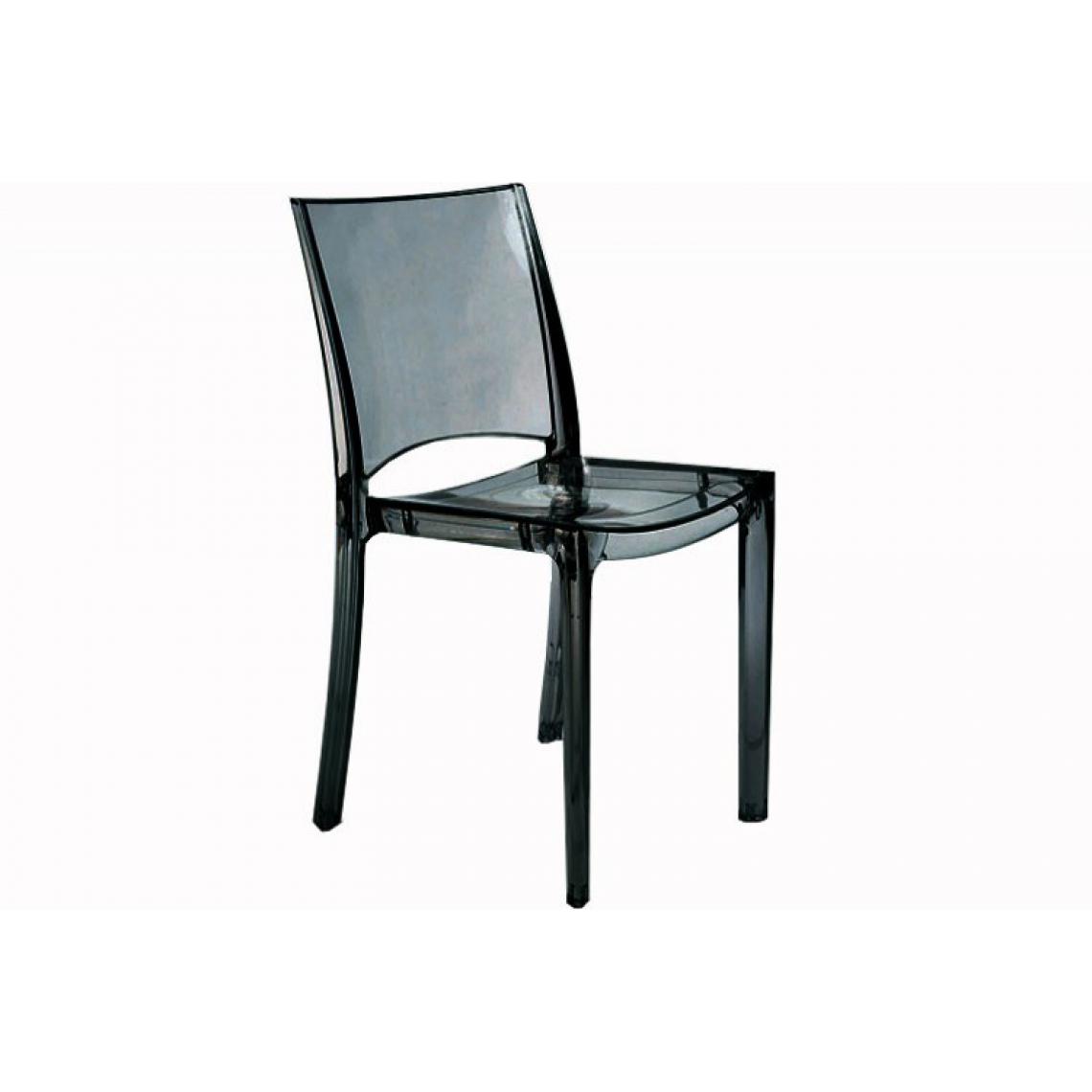 3S. x Home - Chaise Design Gris Transparent Crystal NILO - Chaises