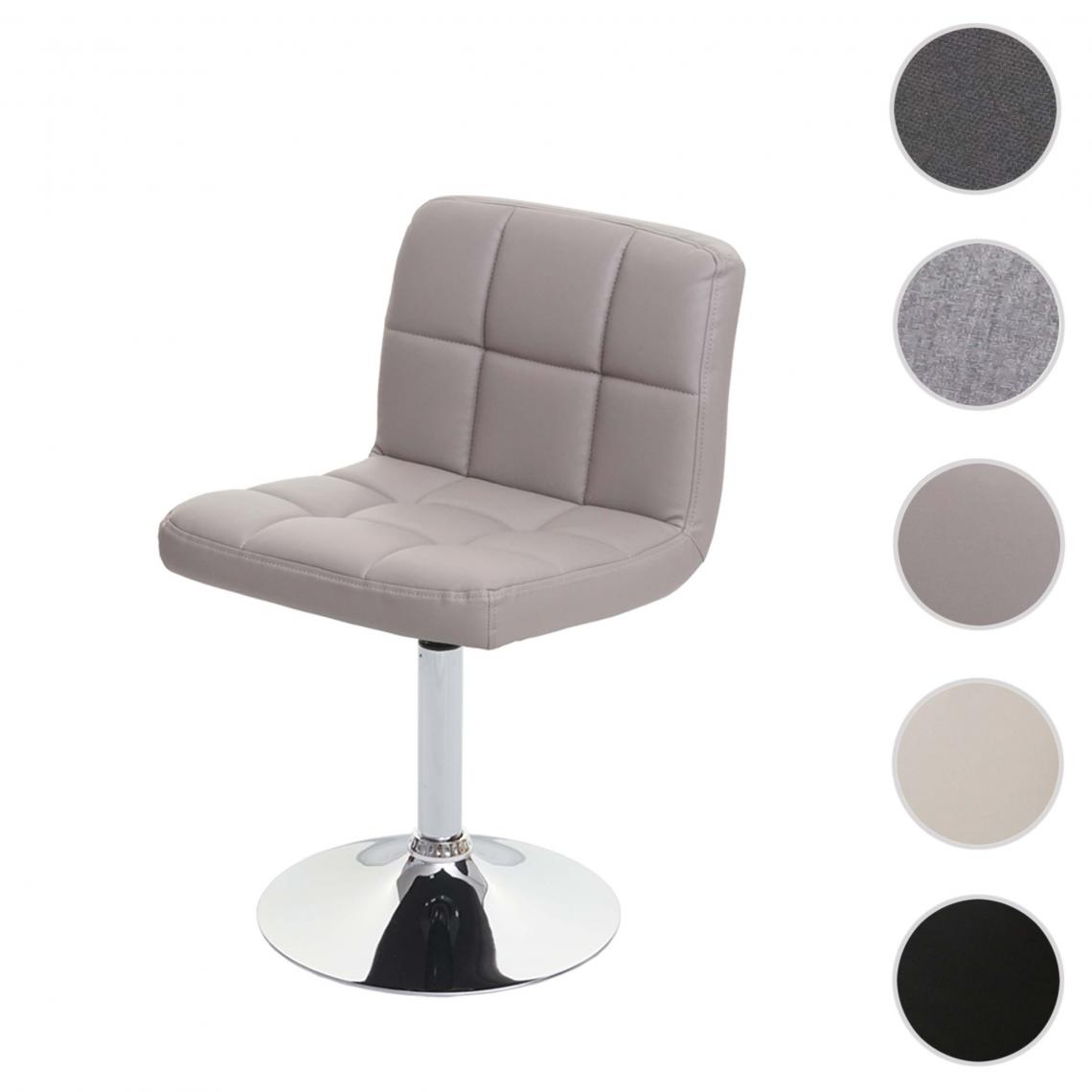 Mendler - Chaise de salle à manger Kavala, chaise de cuisine, pivotante ~ simili cuir taupe-gris base chromée - Chaises
