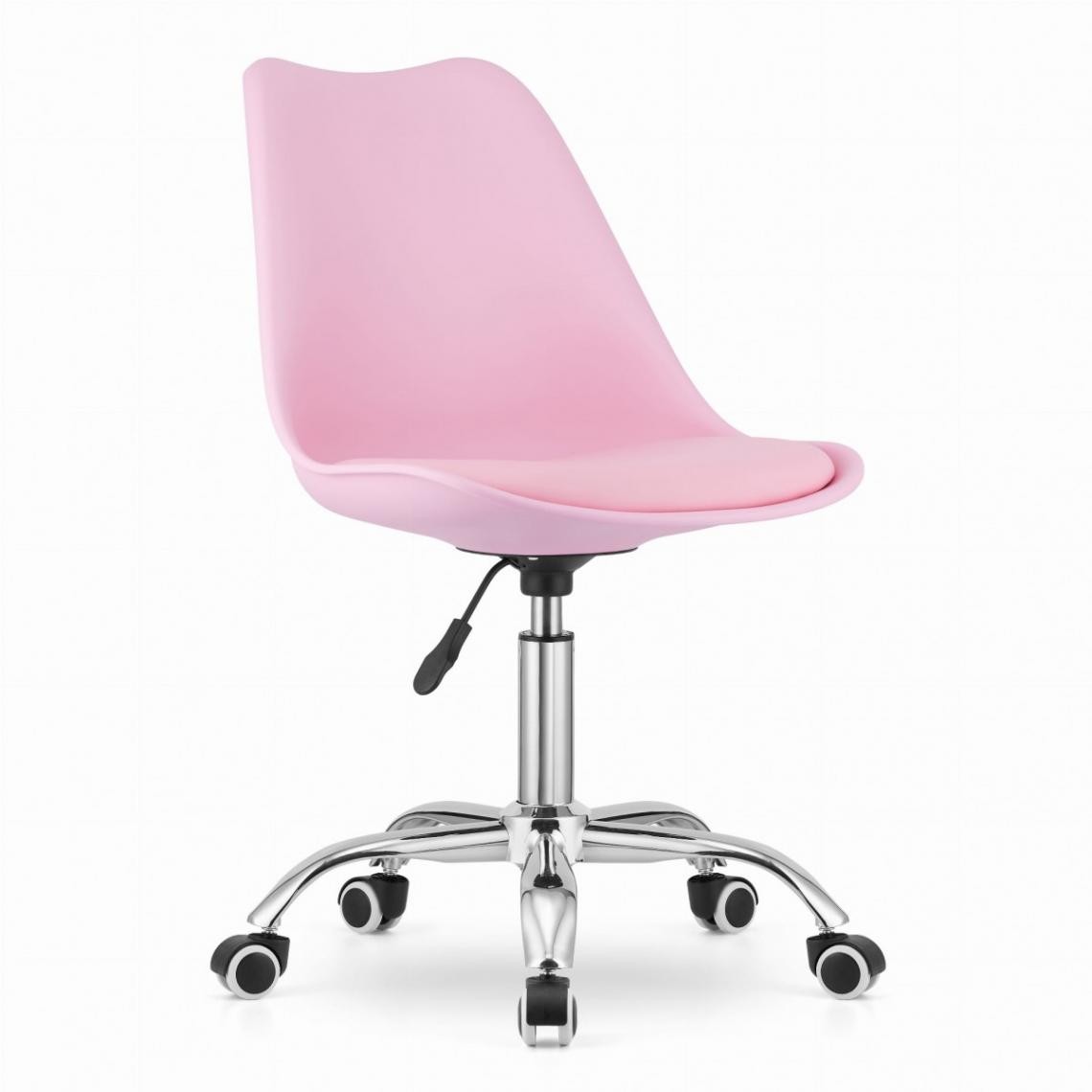 Hucoco - ALBADI - Fauteuil pivotant style moderne bureau/chambre d'enfant - 91.5x56.5x48.5 cm - Chaise de bureau - Rose - Chaises