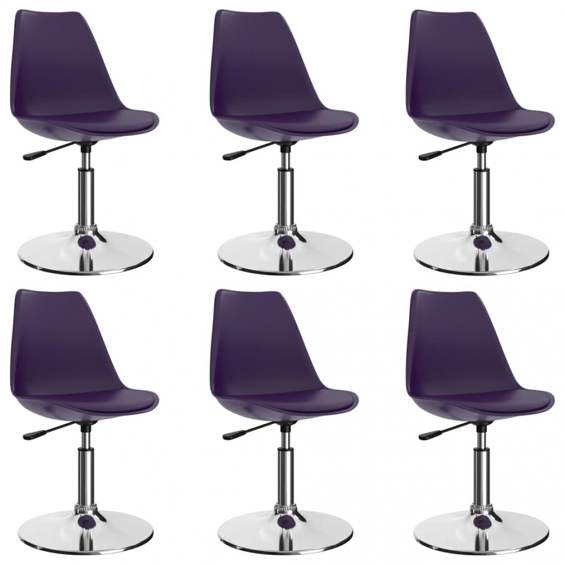 Decoshop26 - Lot de 6 chaises de salle à manger cuisine pivotantes design moderne similicuir lilas CDS022760 - Chaises