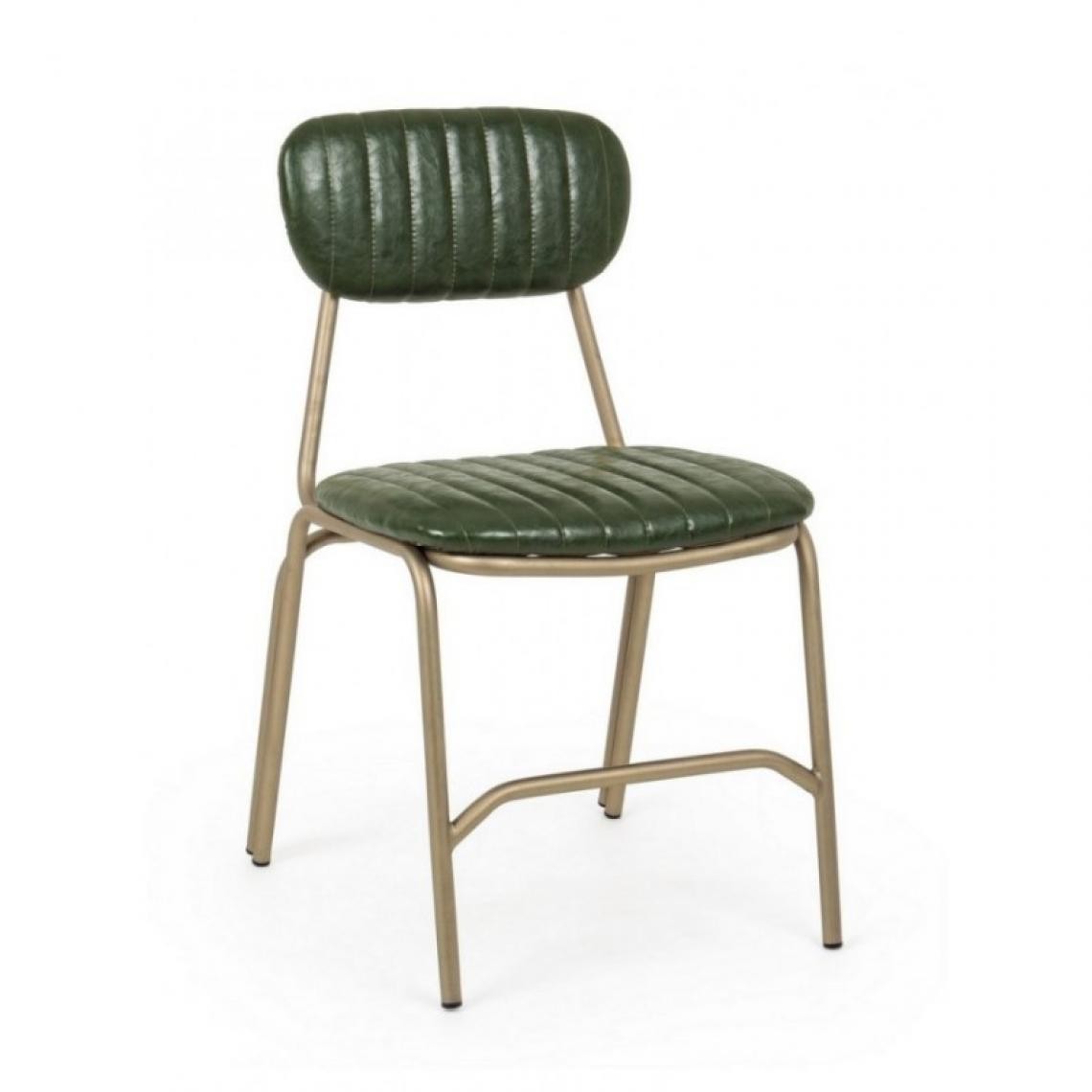 Webmarketpoint - Chaise moderne Addy en acier recouvert de couleur rétro vert foncé - Chaises
