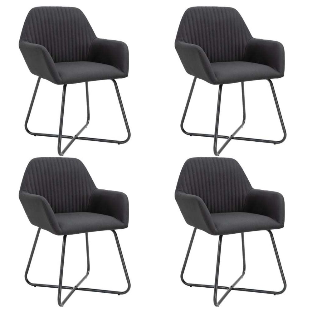 marque generique - Distingué Fauteuils et chaises categorie Jakarta Chaises de salle à manger 4 pcs Noir Tissu - Chaises