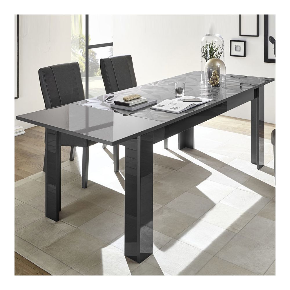 Kasalinea - Table extensible 180 gris laqué design NINO 2 - Tables à manger