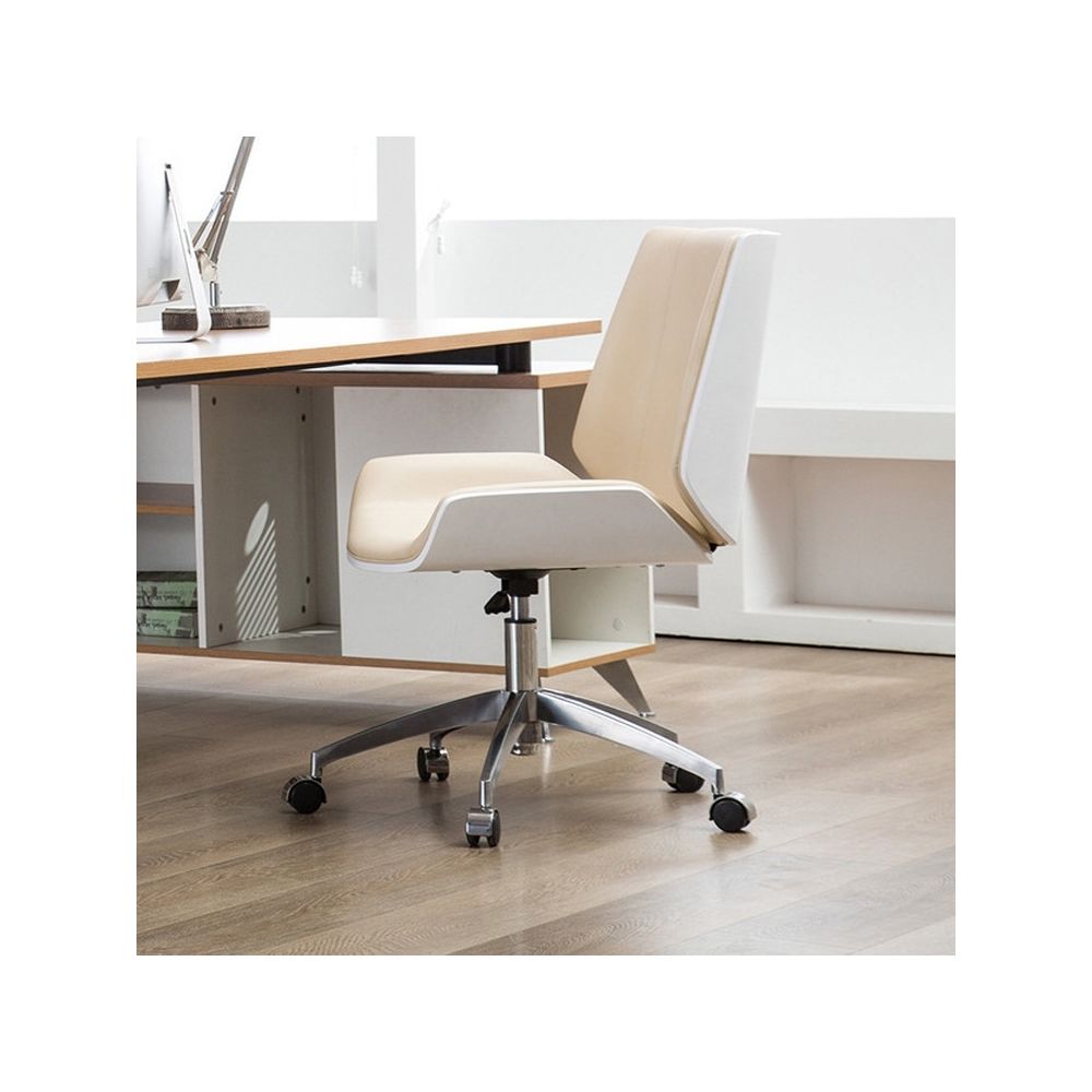 Wewoo - Fauteuil de bureau confortable et pratique à la mode Rotate Lift blanc + peinture blanche - Chaises