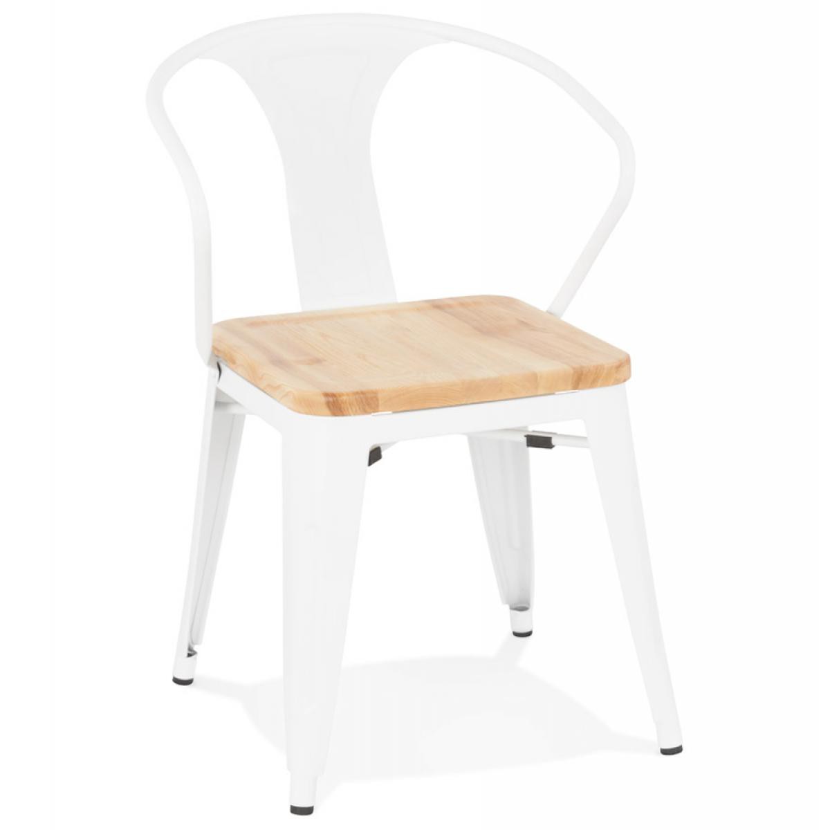 Alterego - Chaise style industriel 'METROPOLIS' en métal blanc - commande par 2 pièces / prix pour 1 pièce - Chaises
