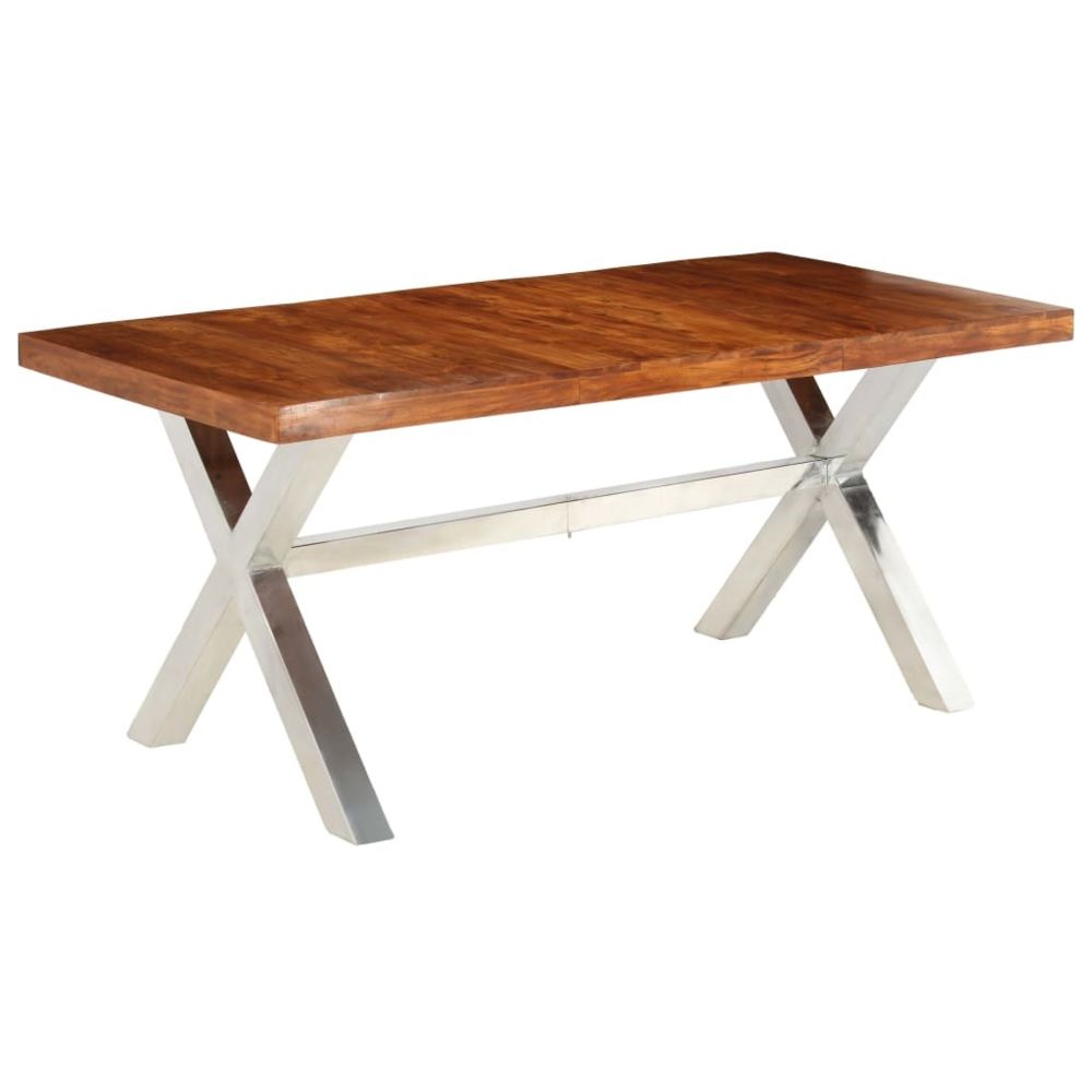 Vidaxl - vidaXL Table de salle à manger Bois et finition en Sesham 180x90x76 cm - Tables à manger