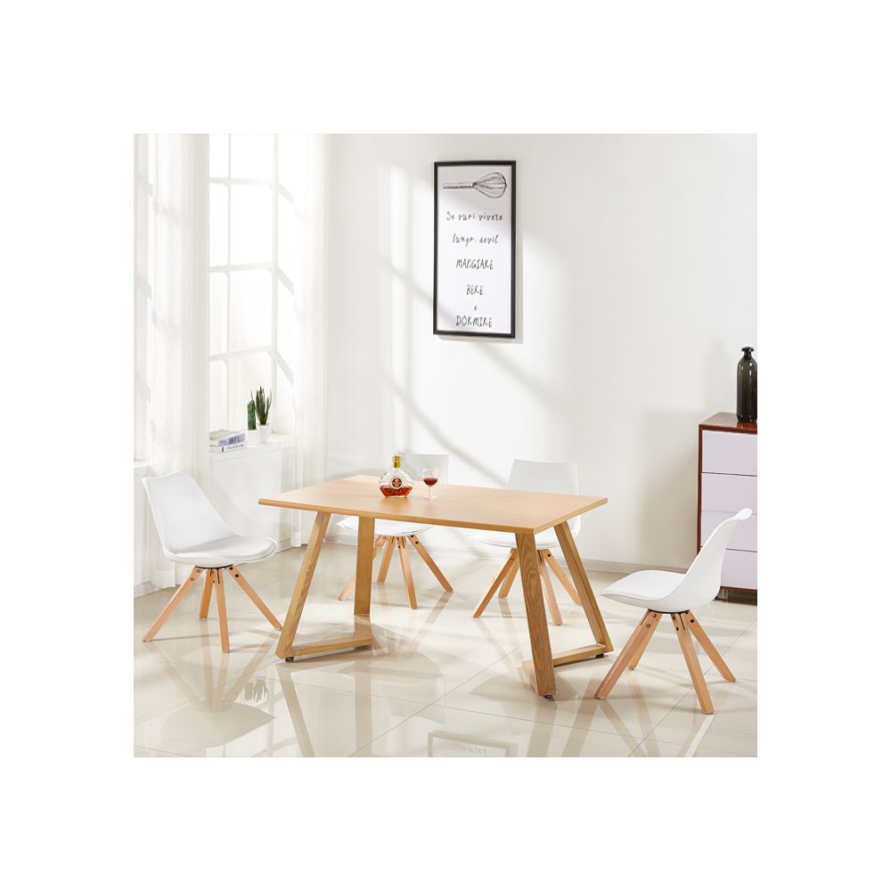 Designetsamaison - Table à manger rectangulaire scandinave en bois - Trevi - Tables à manger
