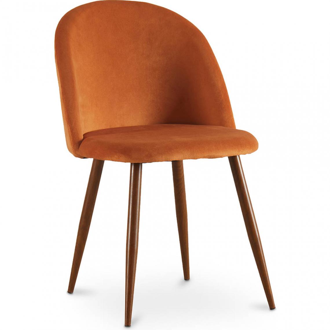 Iconik Interior - Chaise à manger accent velours tapissée scandi retro design sombre - Evelyne - Chaises
