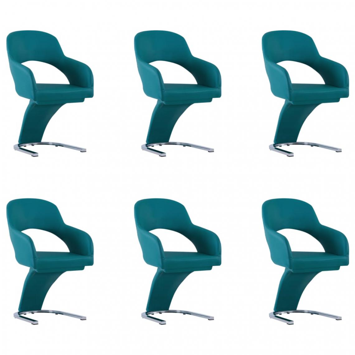 Icaverne - Distingué Fauteuils et chaises selection Riyad Chaises de salle à manger 6 pcs Bleu Similicuir - Chaises