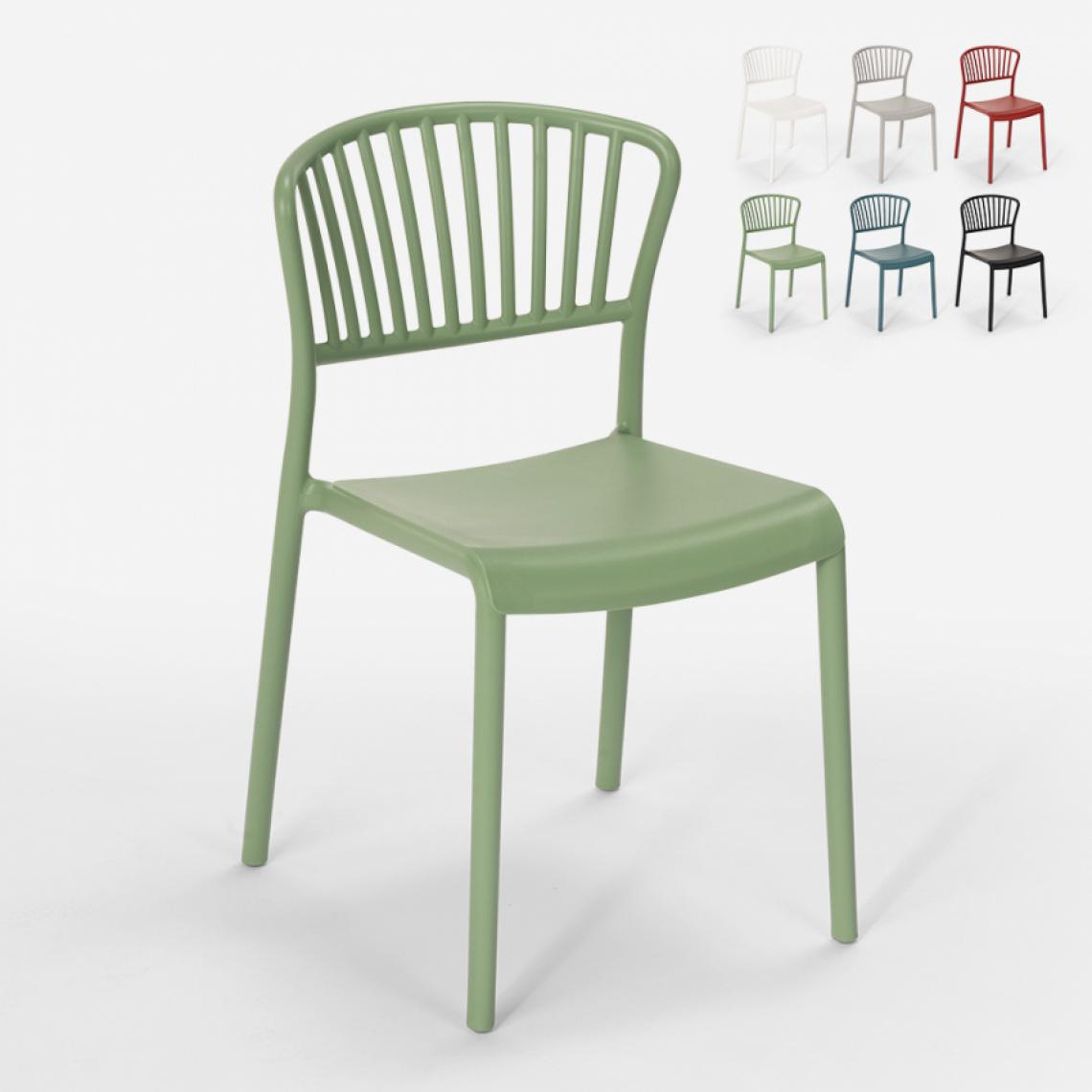 Ahd Amazing Home Design - Chaise design moderne en polypropylène pour cuisine extérieure bar restaurant Vivienne, Couleur: Vert foncé - Chaises