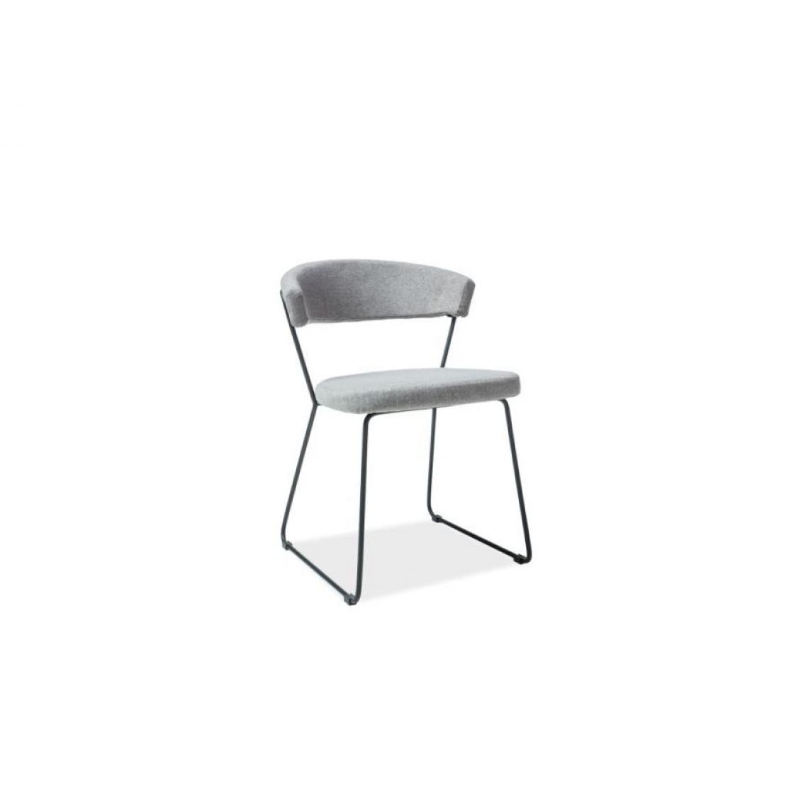 Hucoco - HALIX | Chaise style loft salon salle à manger bureau | 77x53x46cm | Tissu haute qualité | Base en métal | Chaise moderne - Gris - Chaises