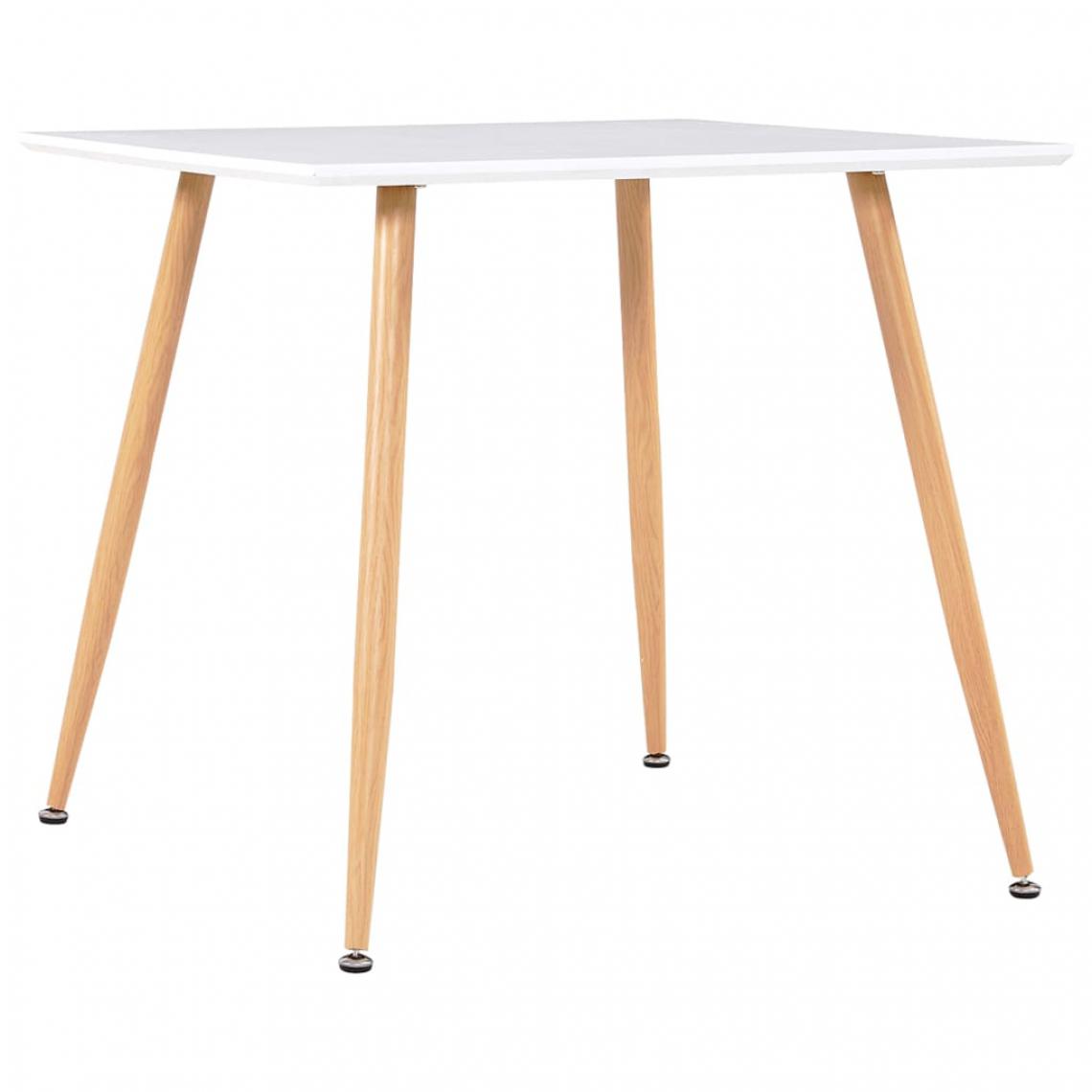 Chunhelife - Table de salle à manger Blanc et chêne 80,5x80,5x73 cm MDF - Tables à manger