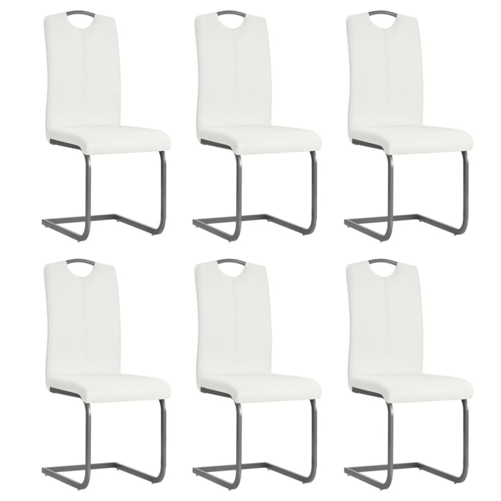 marque generique - Stylé Fauteuils selection Paramaribo Chaise de salle à manger 6pcs Cuir artificiel 43x55x100cm Blanc - Chaises