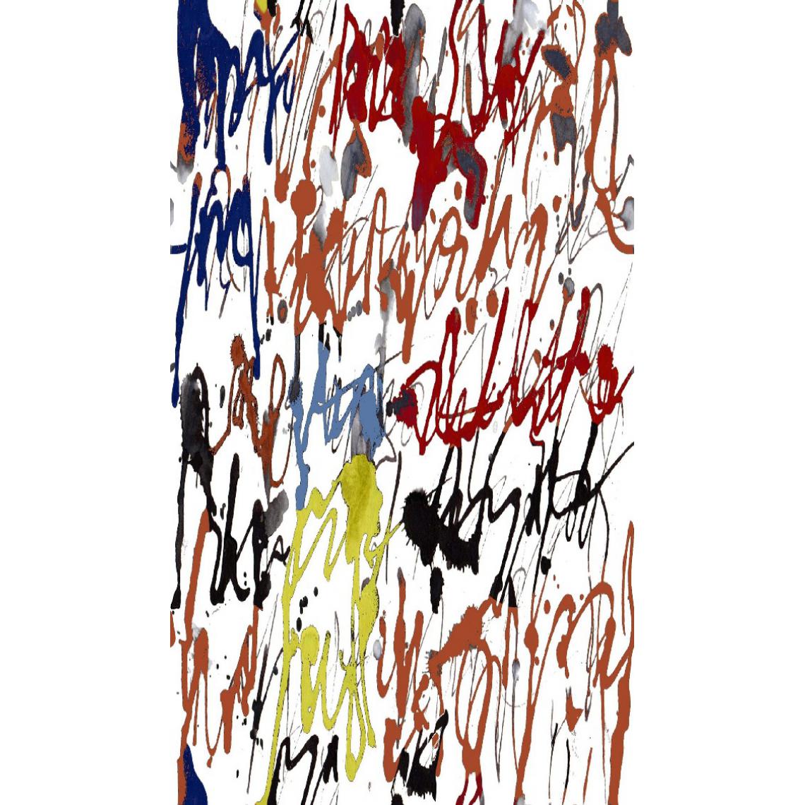 Homemania - HOMEMANIA Tapis Imprimé Crayon 2 - Résumé - Décoration de Maison, tapis d'entrée - Antidérapant - pour Couloir, Cuisine, Chambre, Salon - Multicolore en Polyester, Coton, 80 x 300 cm - Tapis