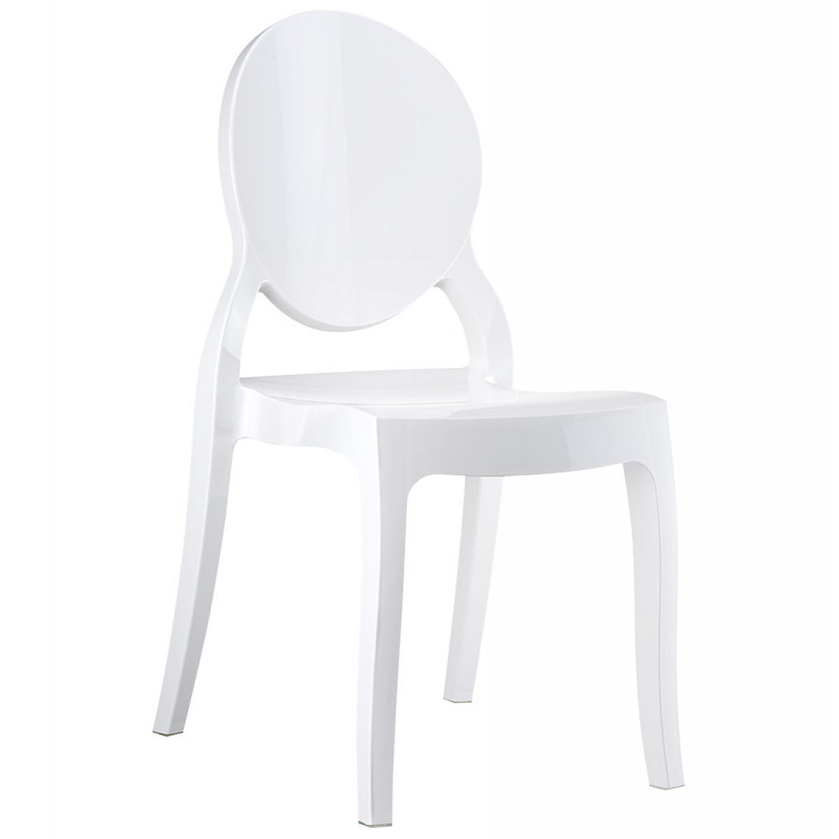 Alterego - Chaise médaillon 'ELIZA' blanche en matière plastique - Chaises