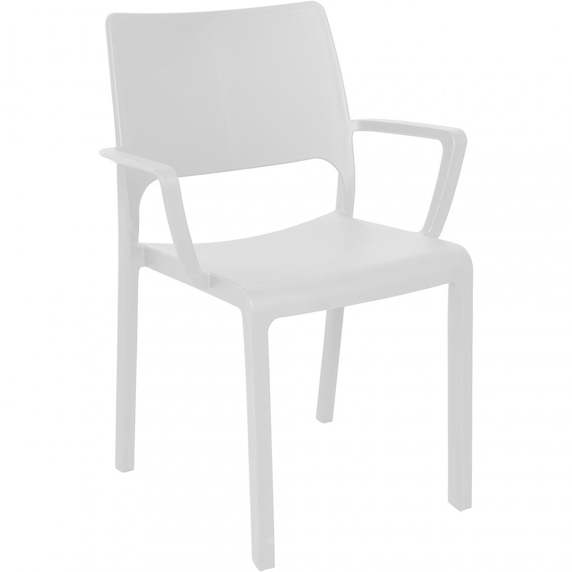 Alter - Fauteuil empilable pour intérieur et extérieur, Made in Italy, 58x52x82 cm, couleur blanc - Chaises